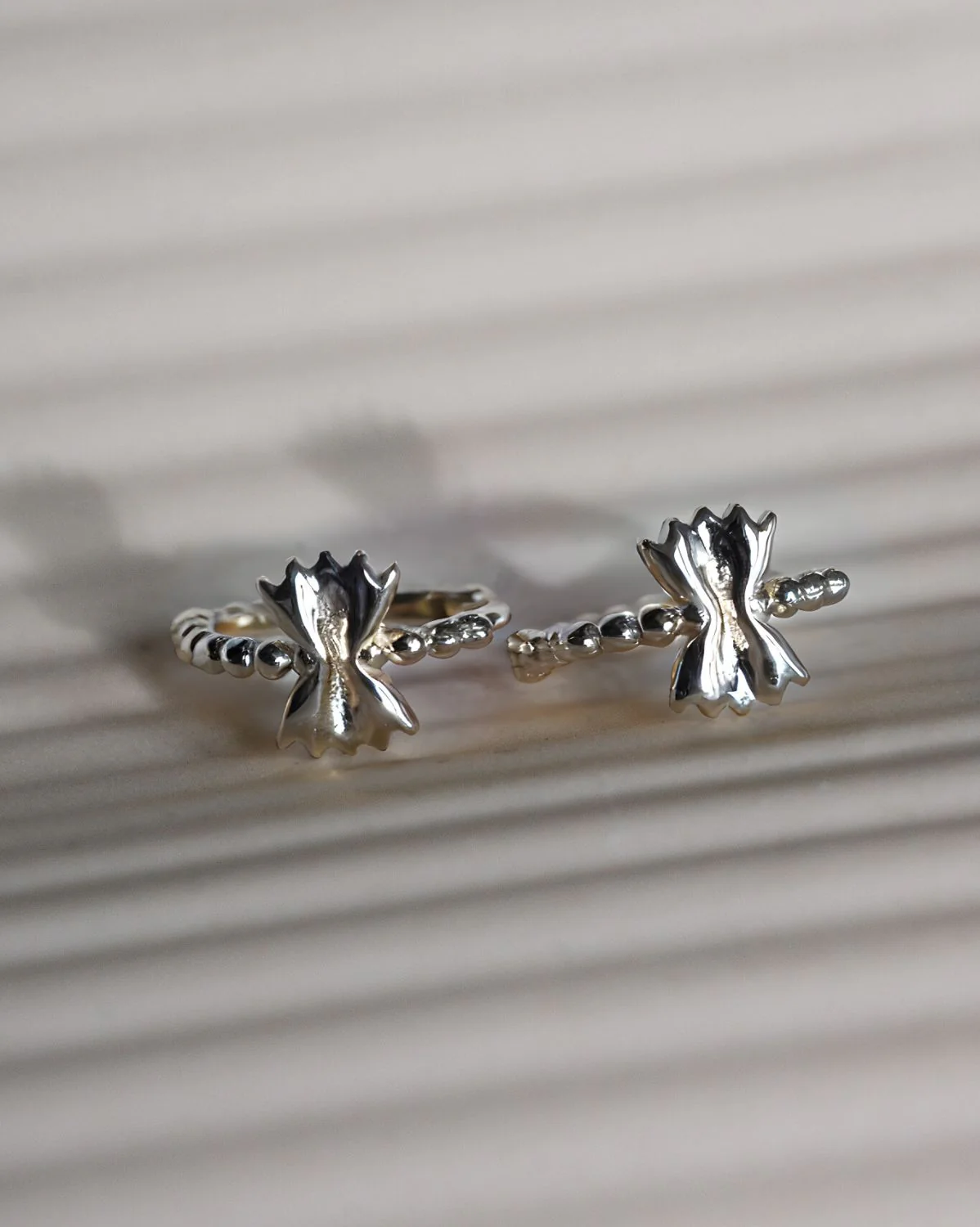Farfalle Pasta Hoops - Sterling Silver - Image 4