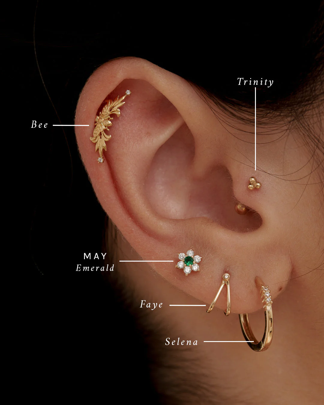 Faye Wishbone Single Stud - Sterling Silver - Image 6