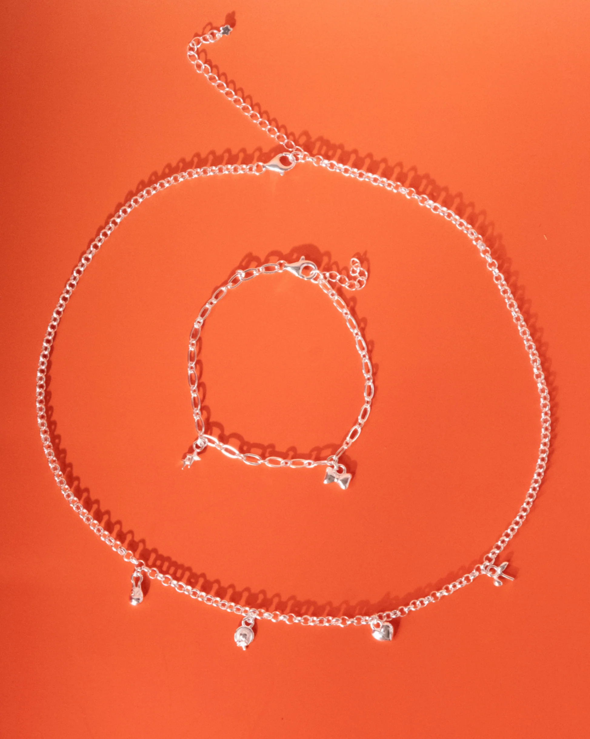 Figaro Charm Bracelet - Sterling Silver - Image 11