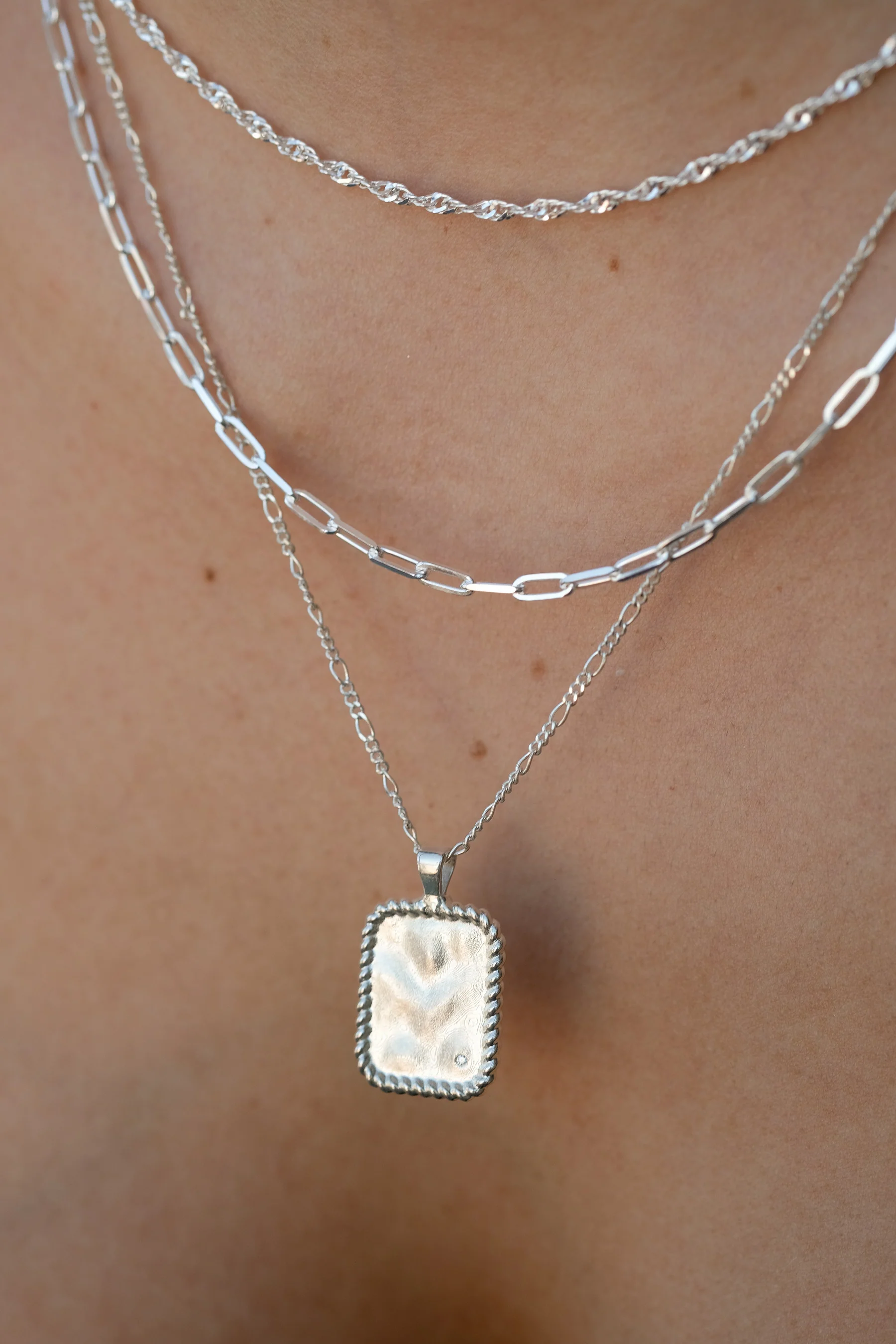 Flint Engravable Pendant Necklace - Sterling Silver - Image 5