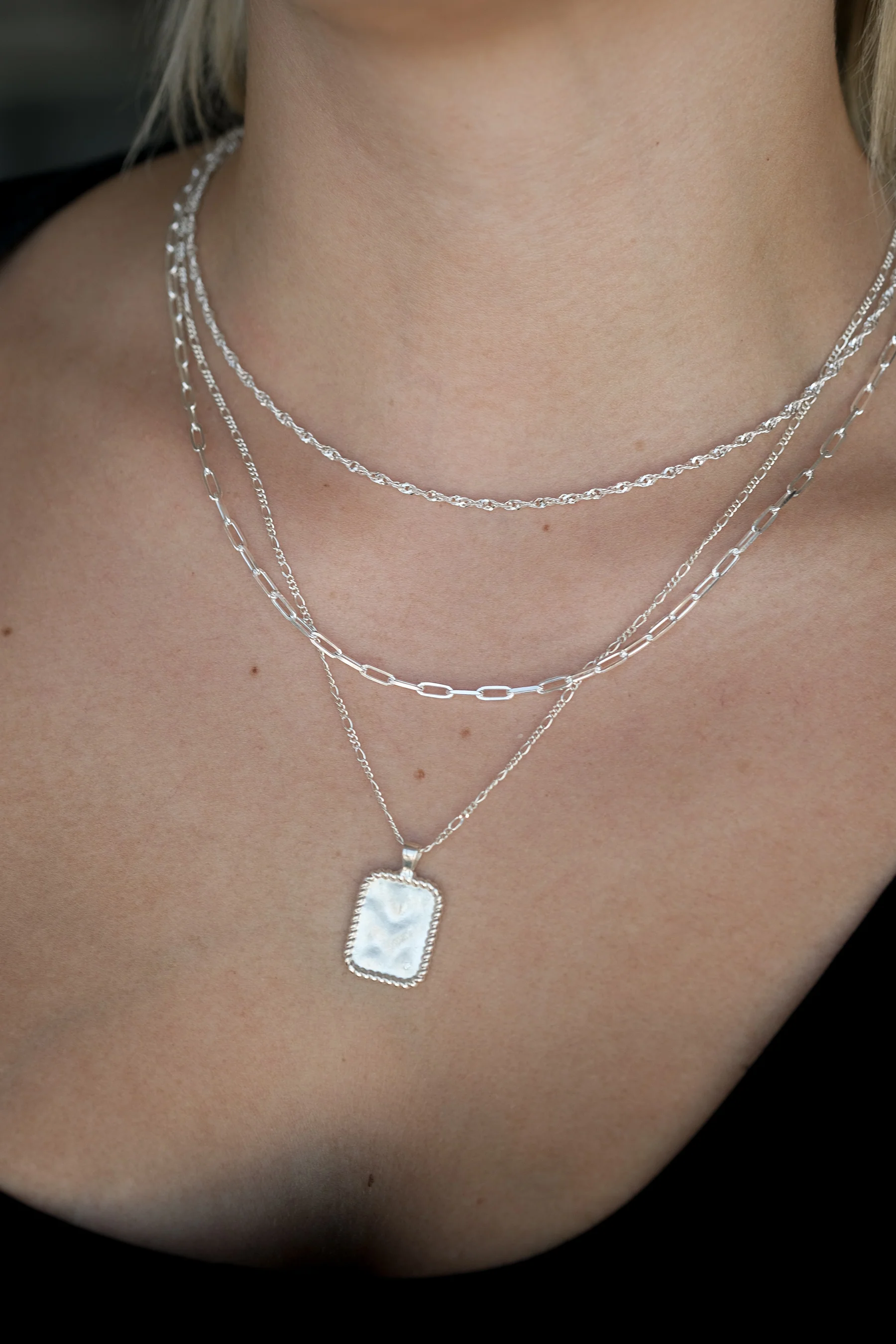 Flint Engravable Pendant Necklace - Sterling Silver - Image 6