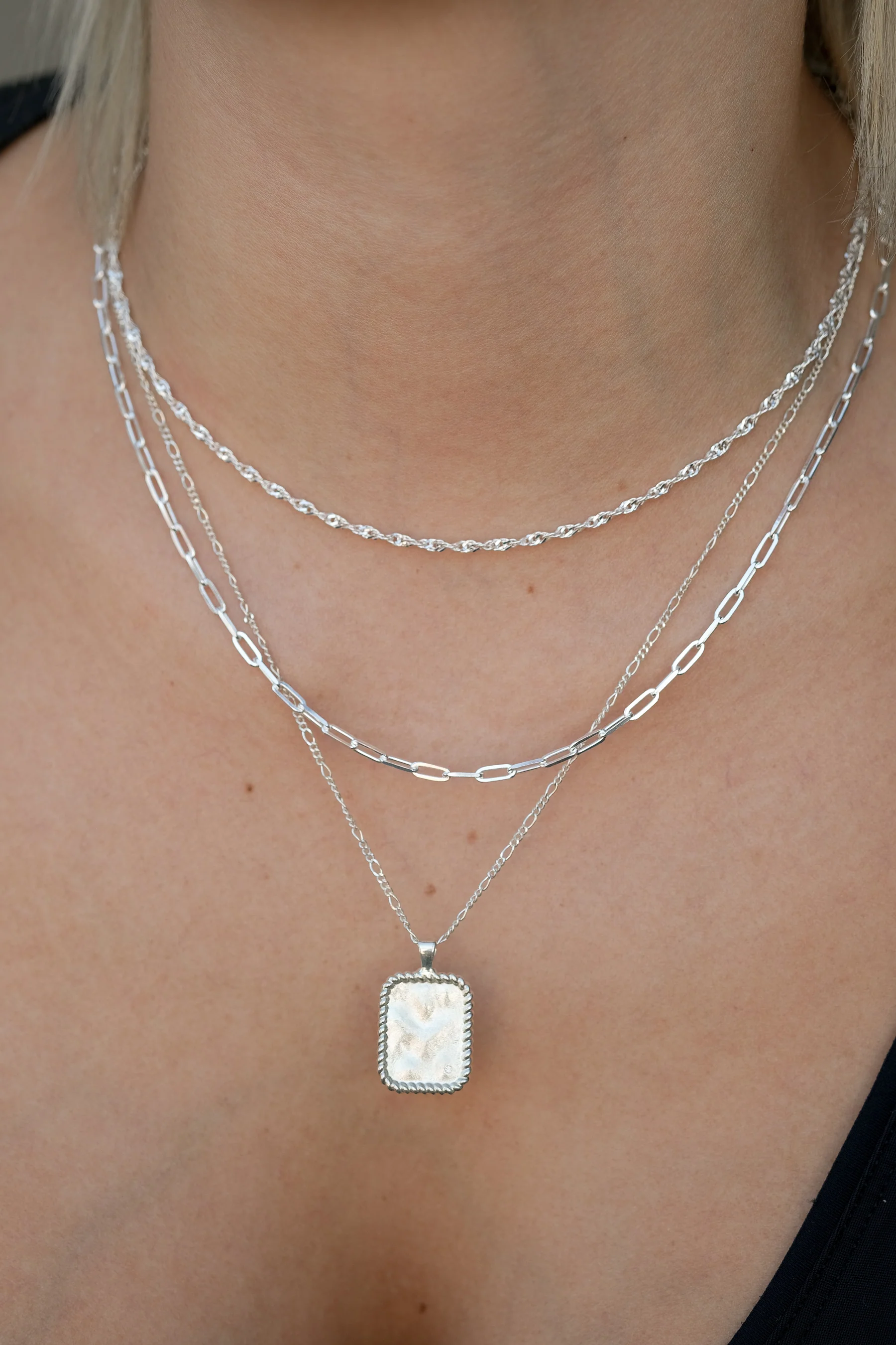 Flint Engravable Pendant Necklace - Sterling Silver - Image 8