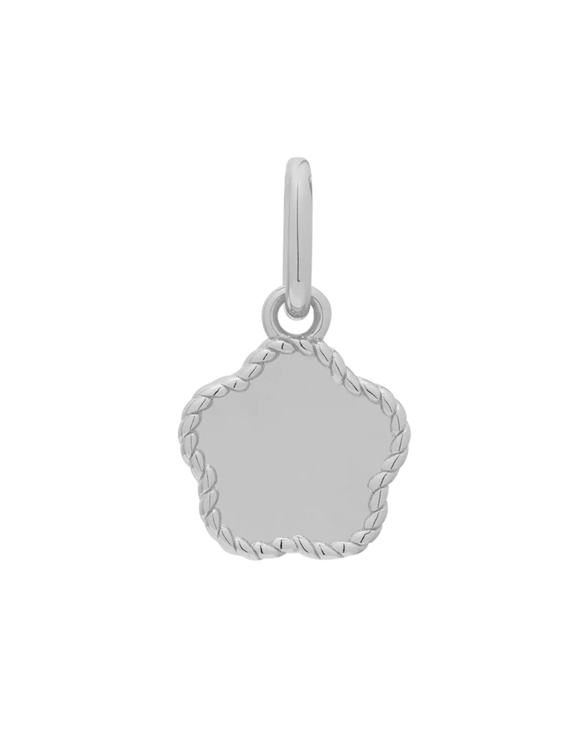 Flower Engraved Initial Pendant - Sterling Silver - Image 8