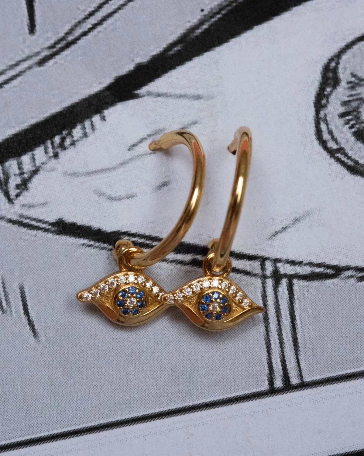 Gojo Evil Eye Charm Hoops - Image 2