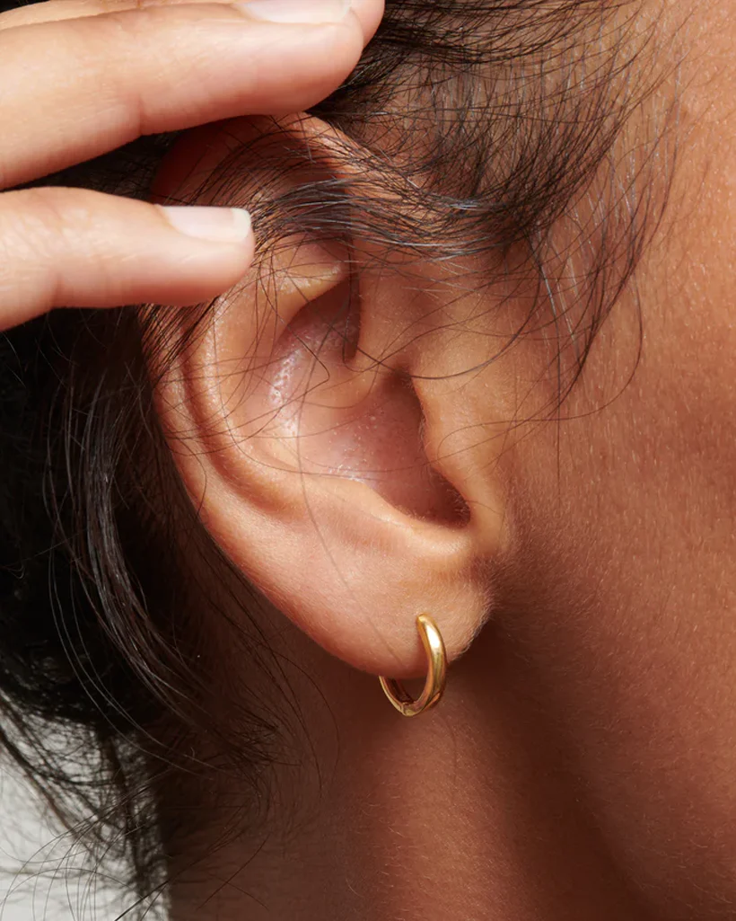 Grace Small Solid Gold Hoops - Image 2