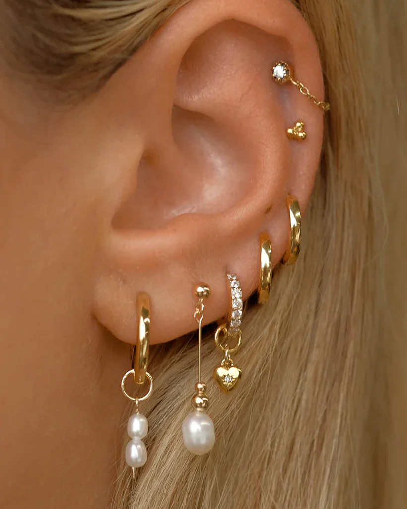 Grace Small Solid Gold Hoops - Image 6