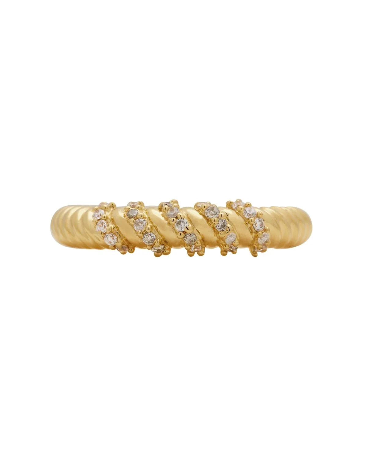Haeun Croissant Pave Ring