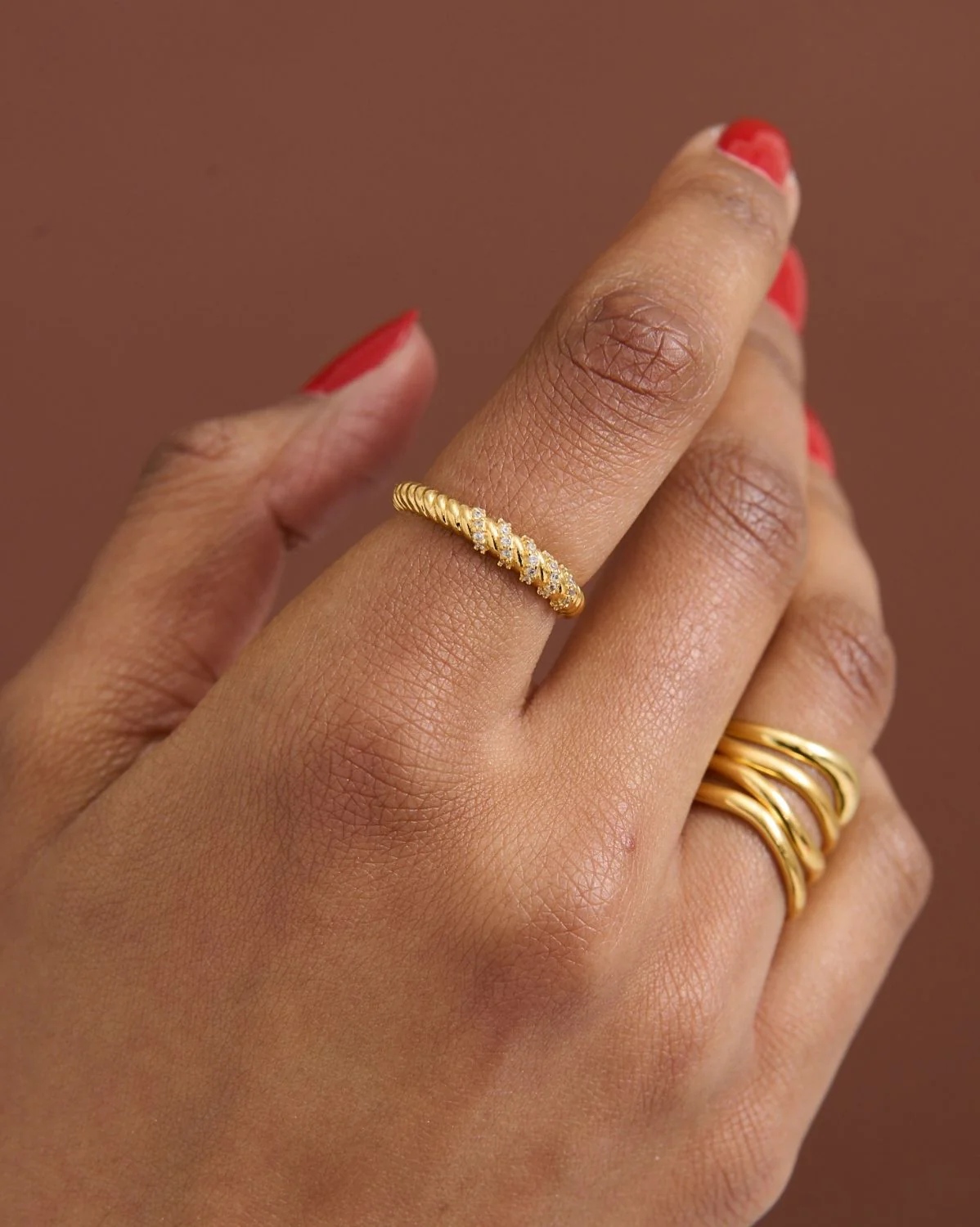 Haeun Croissant Pave Ring - Image 10