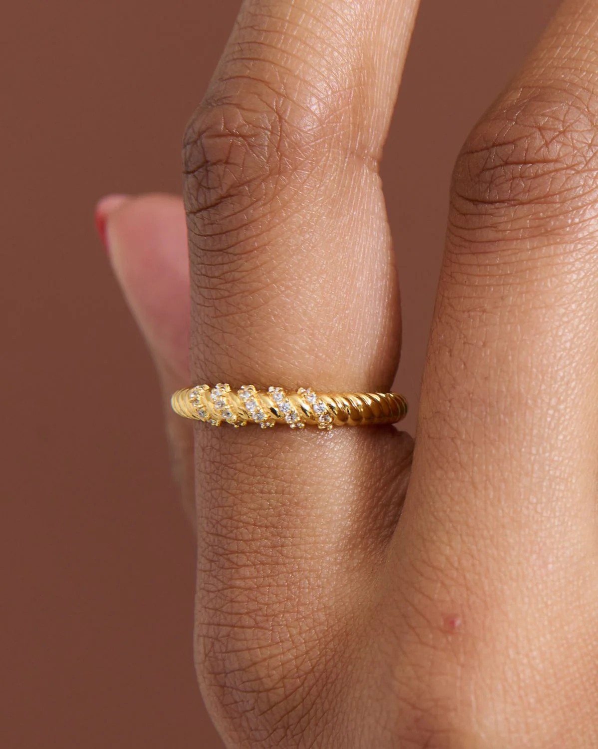 Haeun Croissant Pave Ring - Image 2