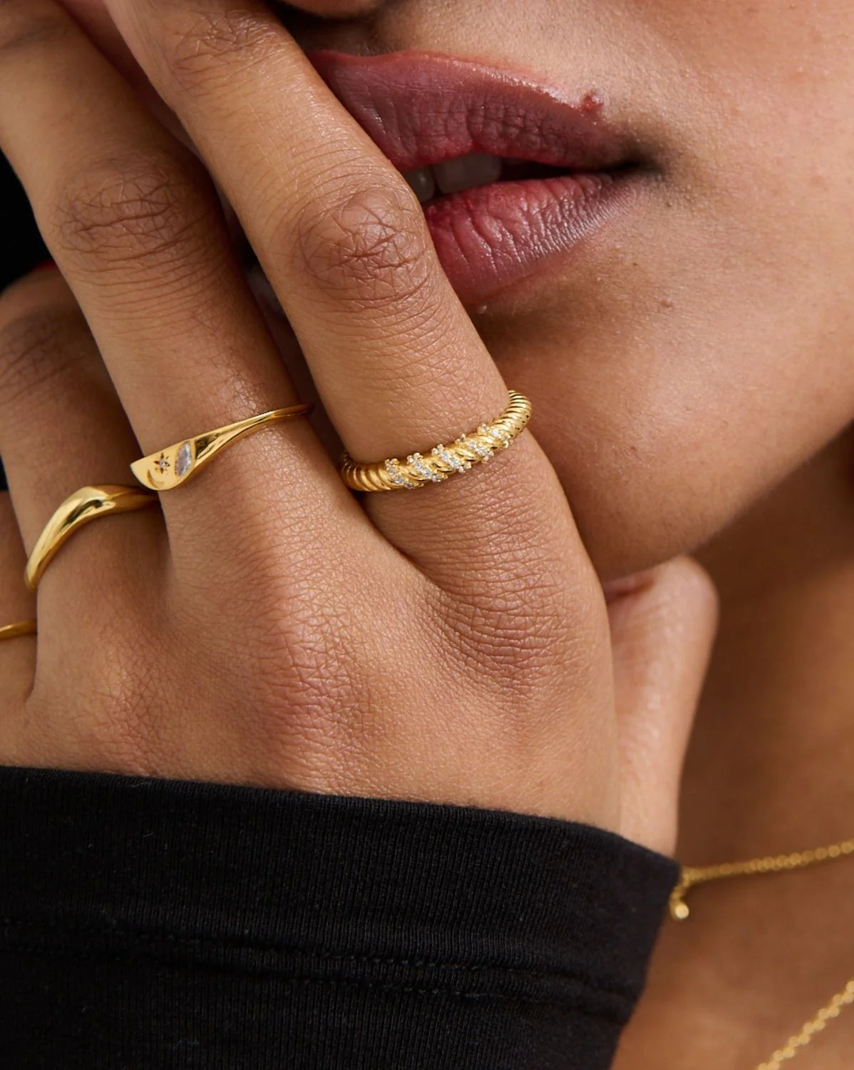 Haeun Croissant Pave Ring - Image 8