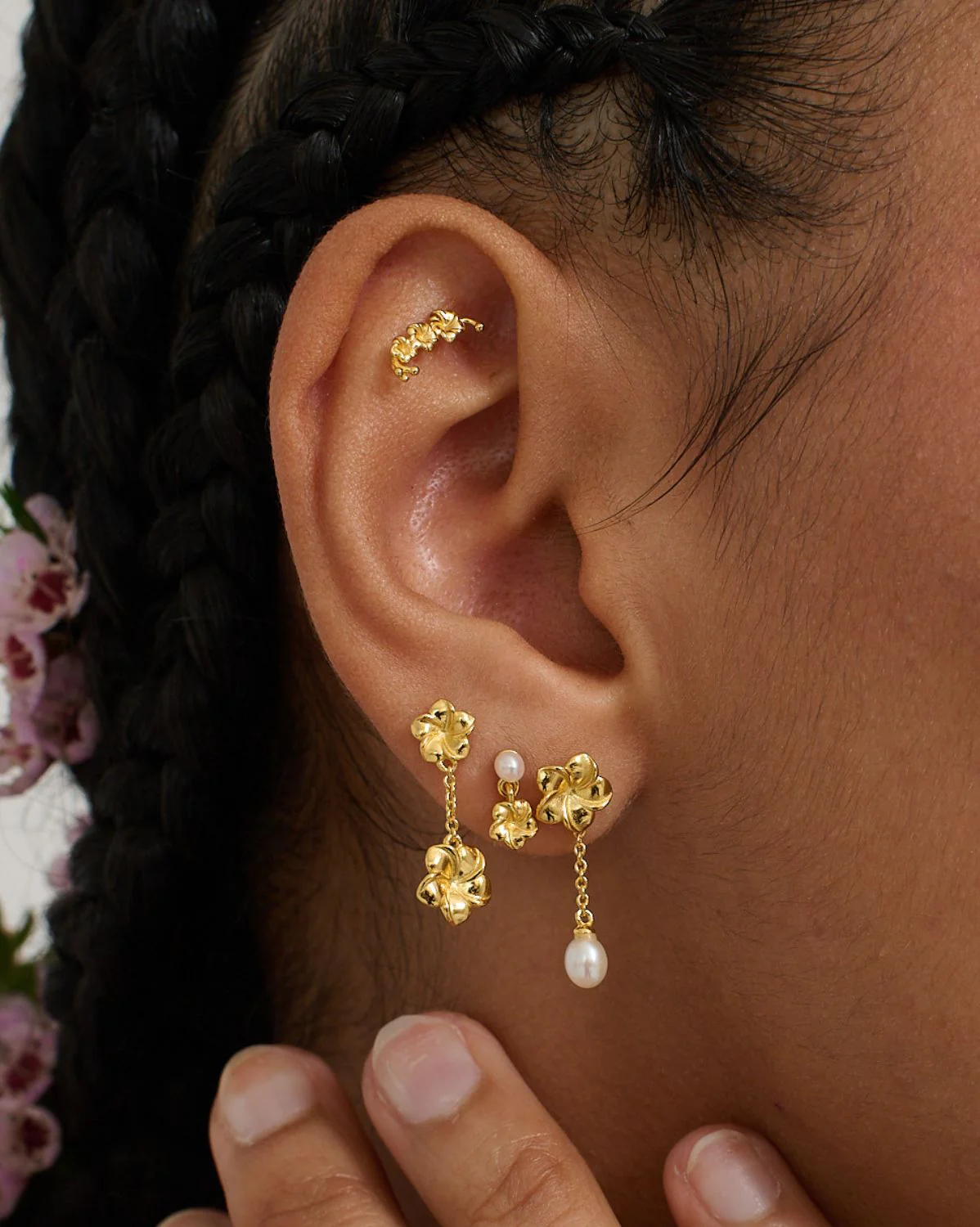 Hibiscus Flowers Earrings Set - Image 5
