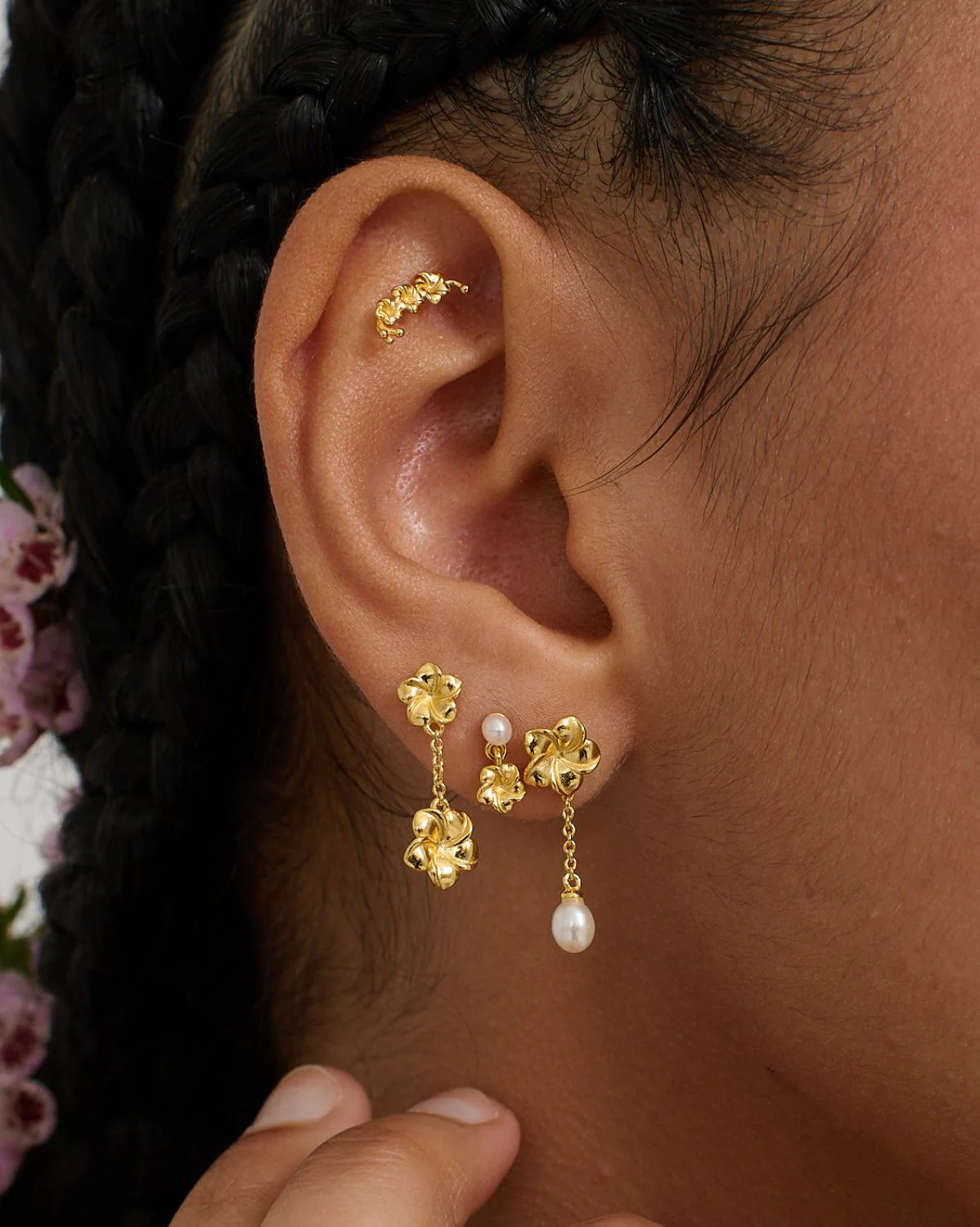 Hibiscus Flowers Earrings Set - Image 8