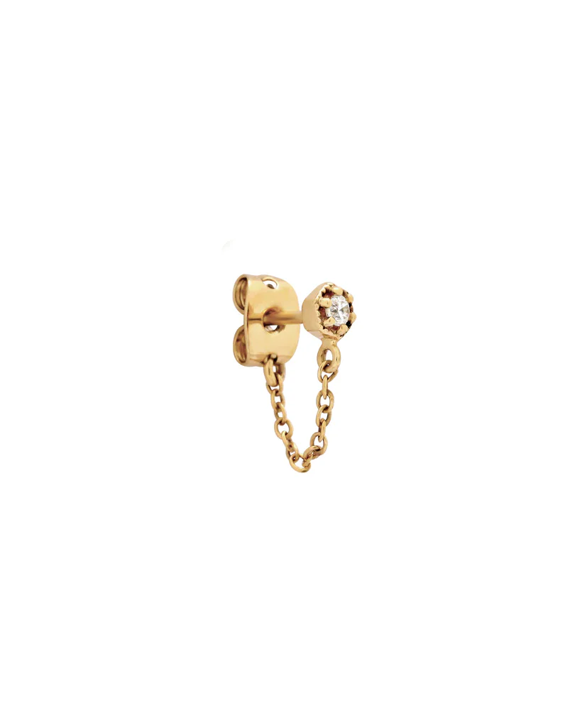 Ingrid Solid Gold Chain Stud - Image 5