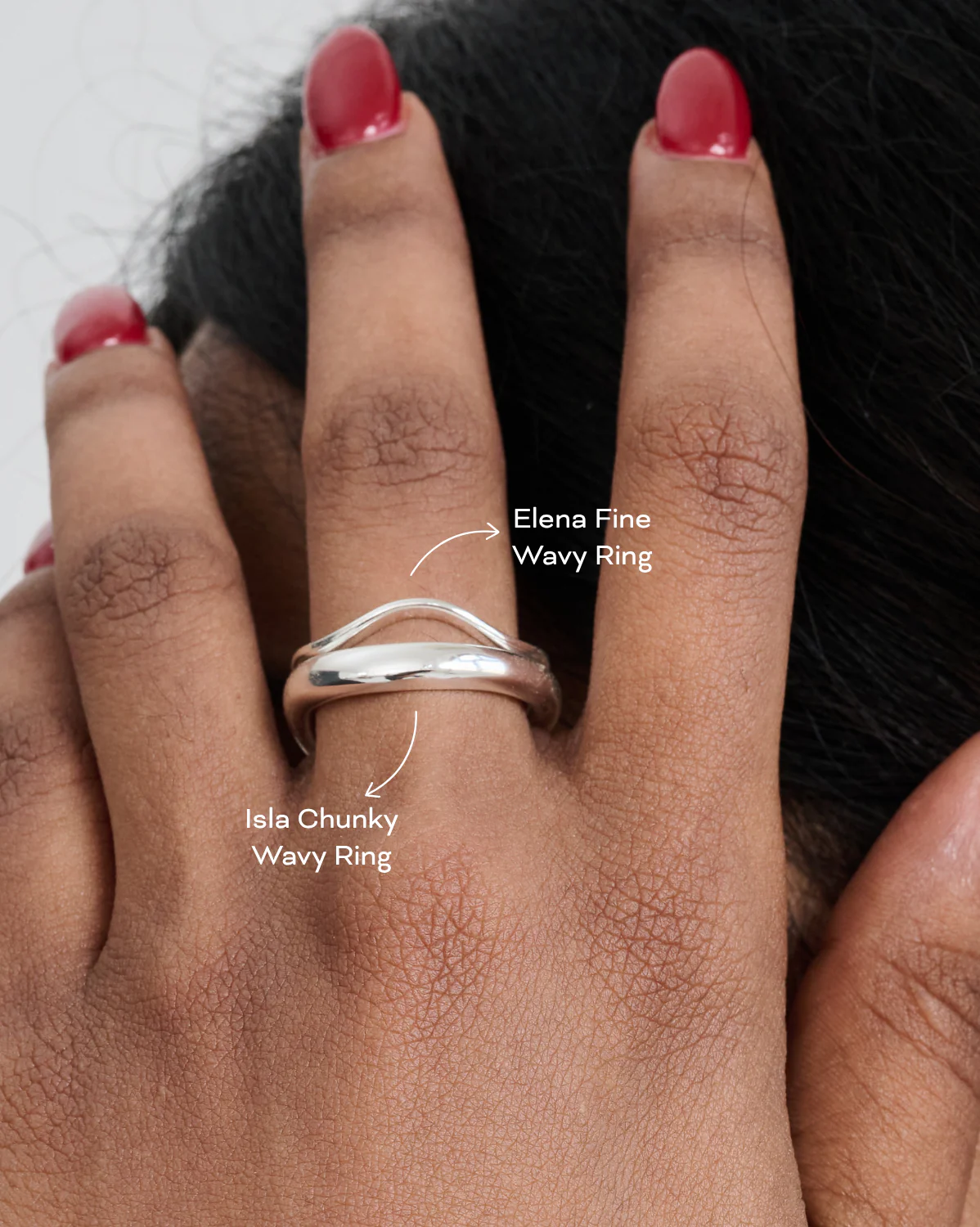 Isla Chunky Wavy Ring - Sterling Silver - Image 2