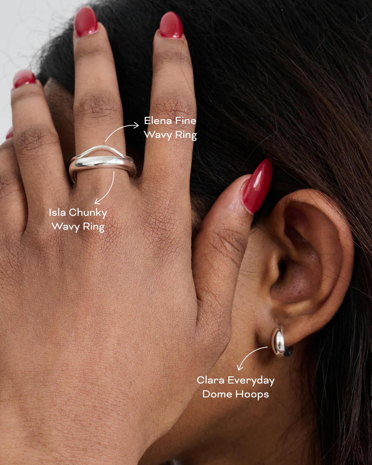 Isla Chunky Wavy Ring - Sterling Silver - Image 4