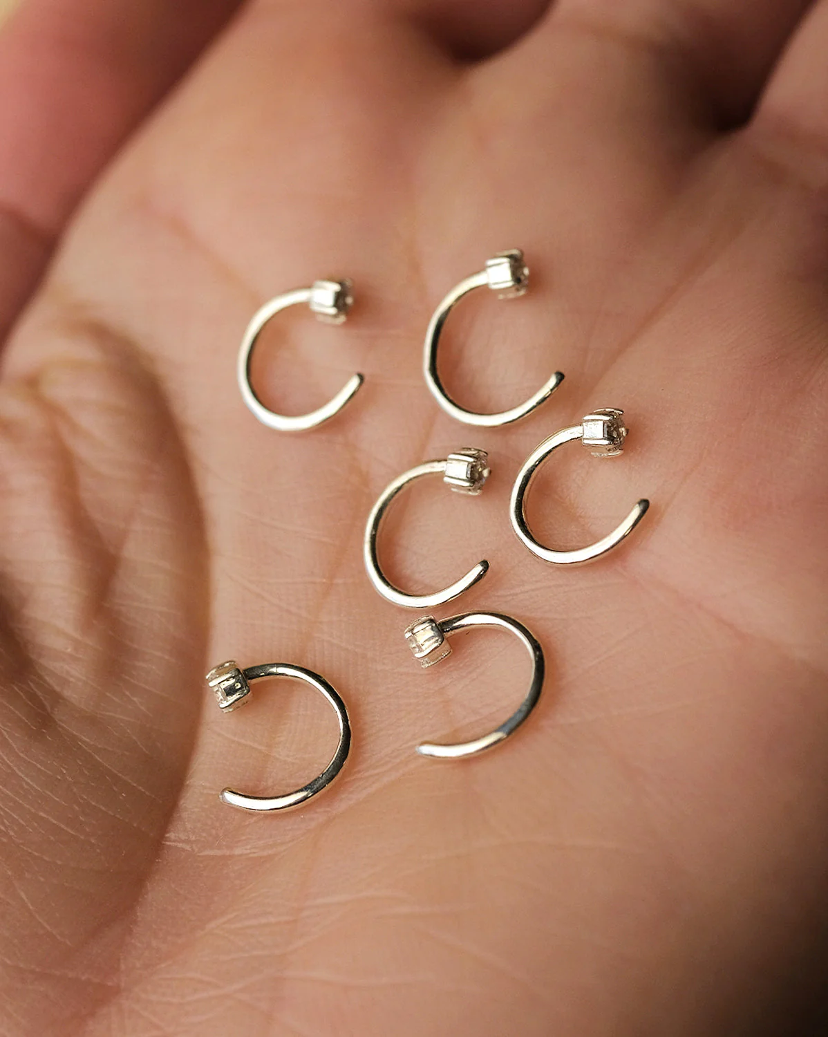Jenn Floating Open Hoop - Sterling Silver - Image 3