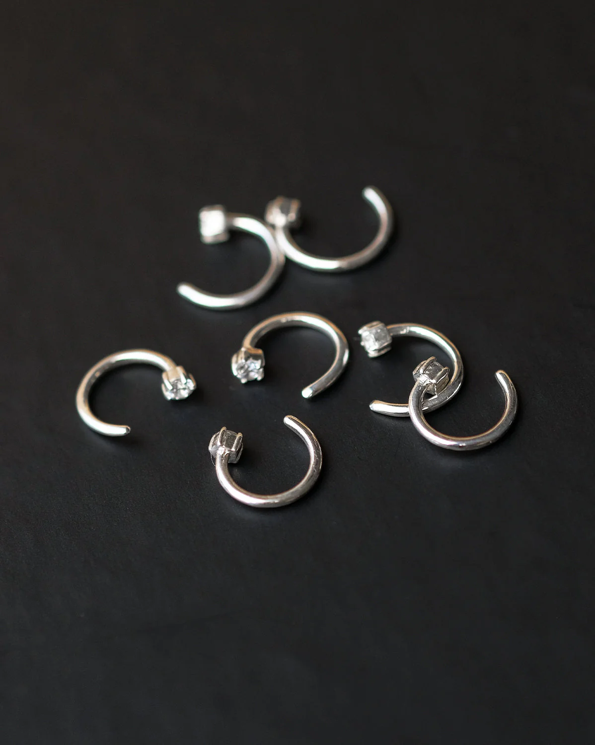 Jenn Floating Open Hoop - Sterling Silver - Image 5