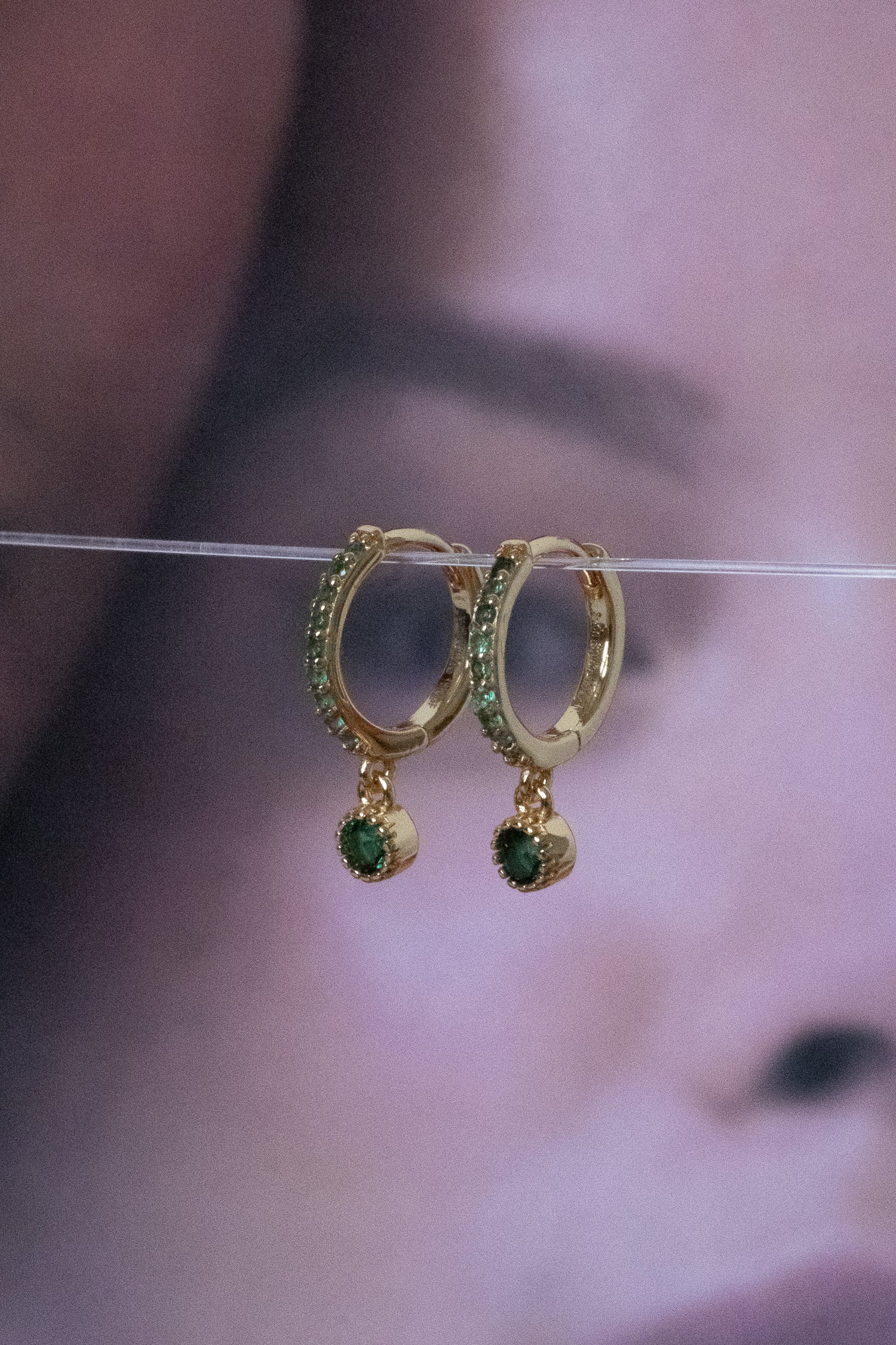 Josephine Hoops - Emerald CZ - Image 5
