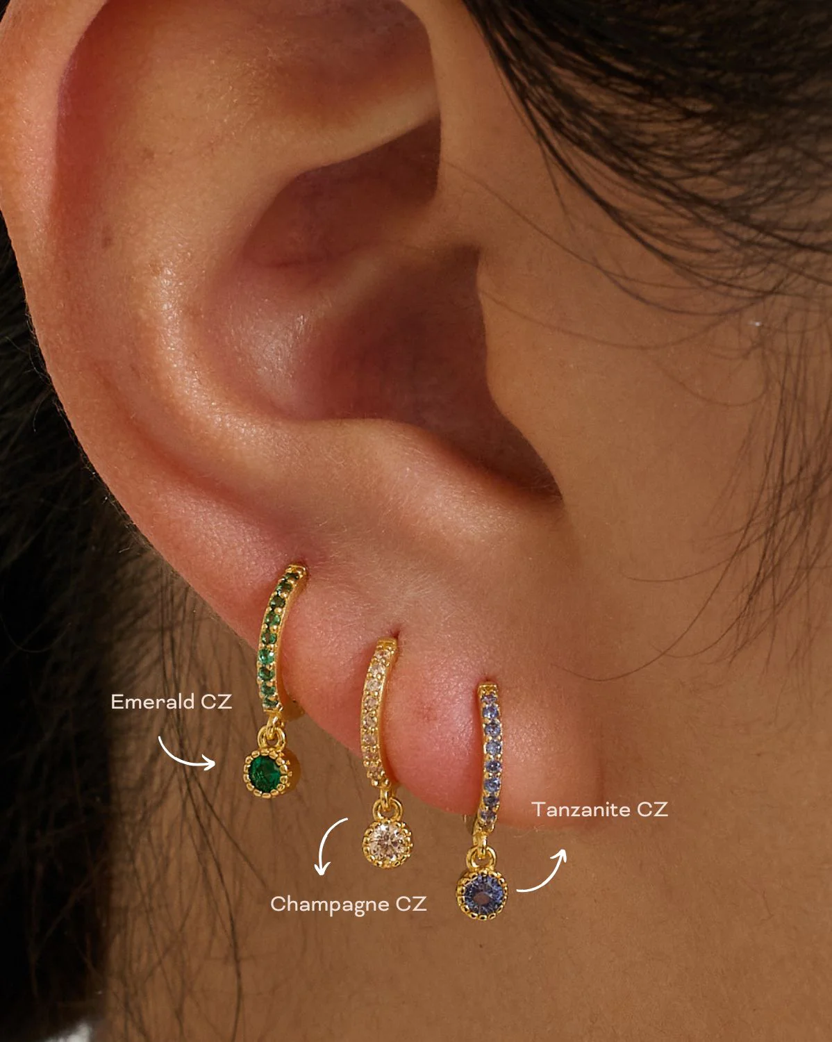 Josephine Hoops - Tanzanite CZ - Image 6