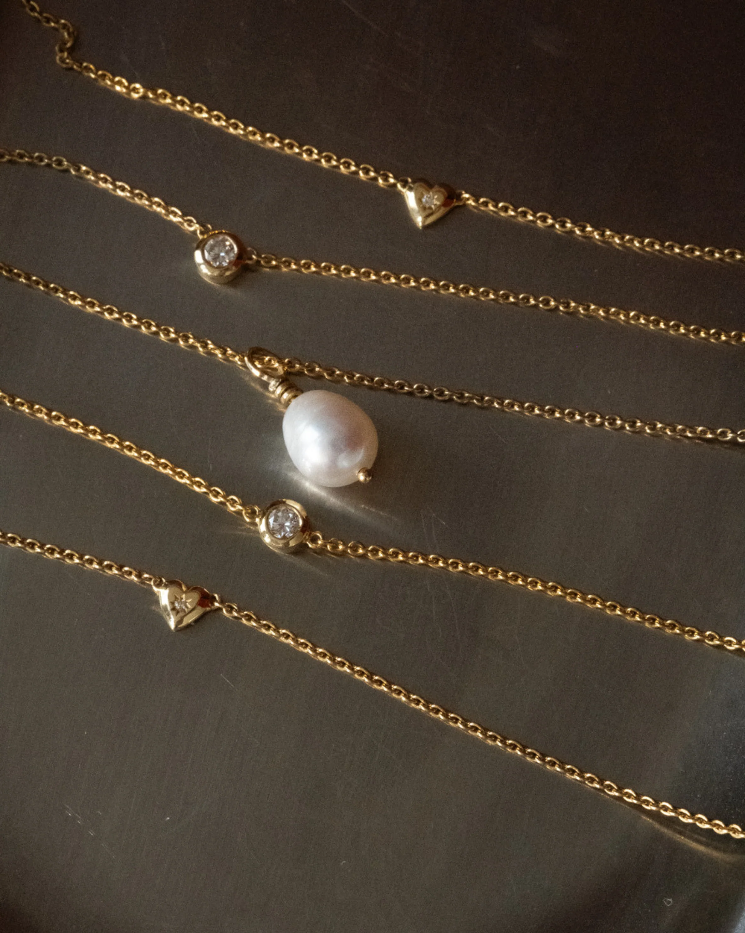 Kaia Pearl Solid Gold Necklace - Image 10
