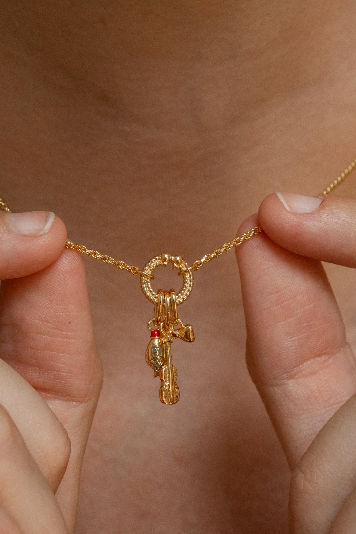 Solid Gold A Witch's Bow Charm - Image 6