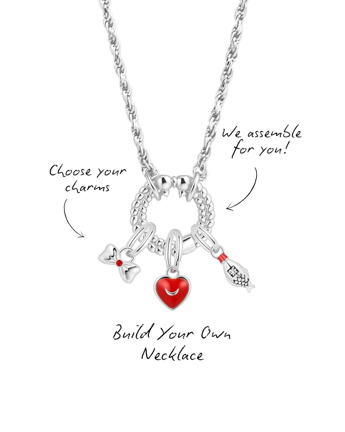 Kiki Carabiner Necklace - Sterling Silver (Build Your Own)