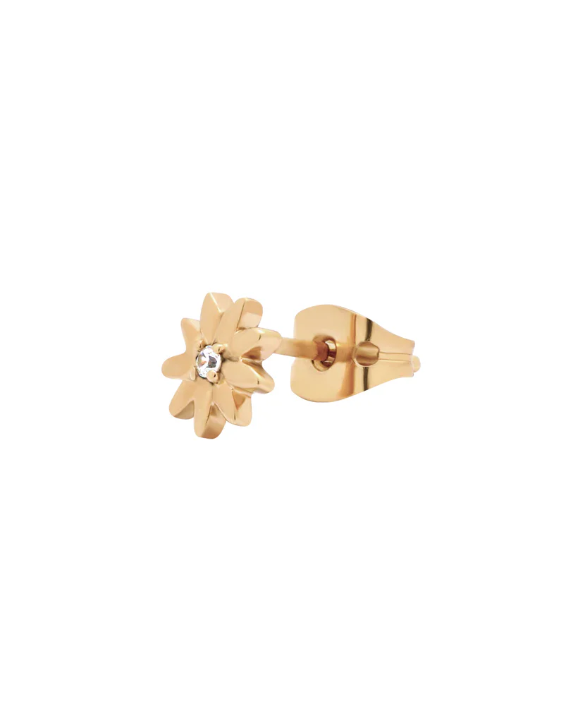 Leilani Solid Gold Flower Diamond Stud - Image 7