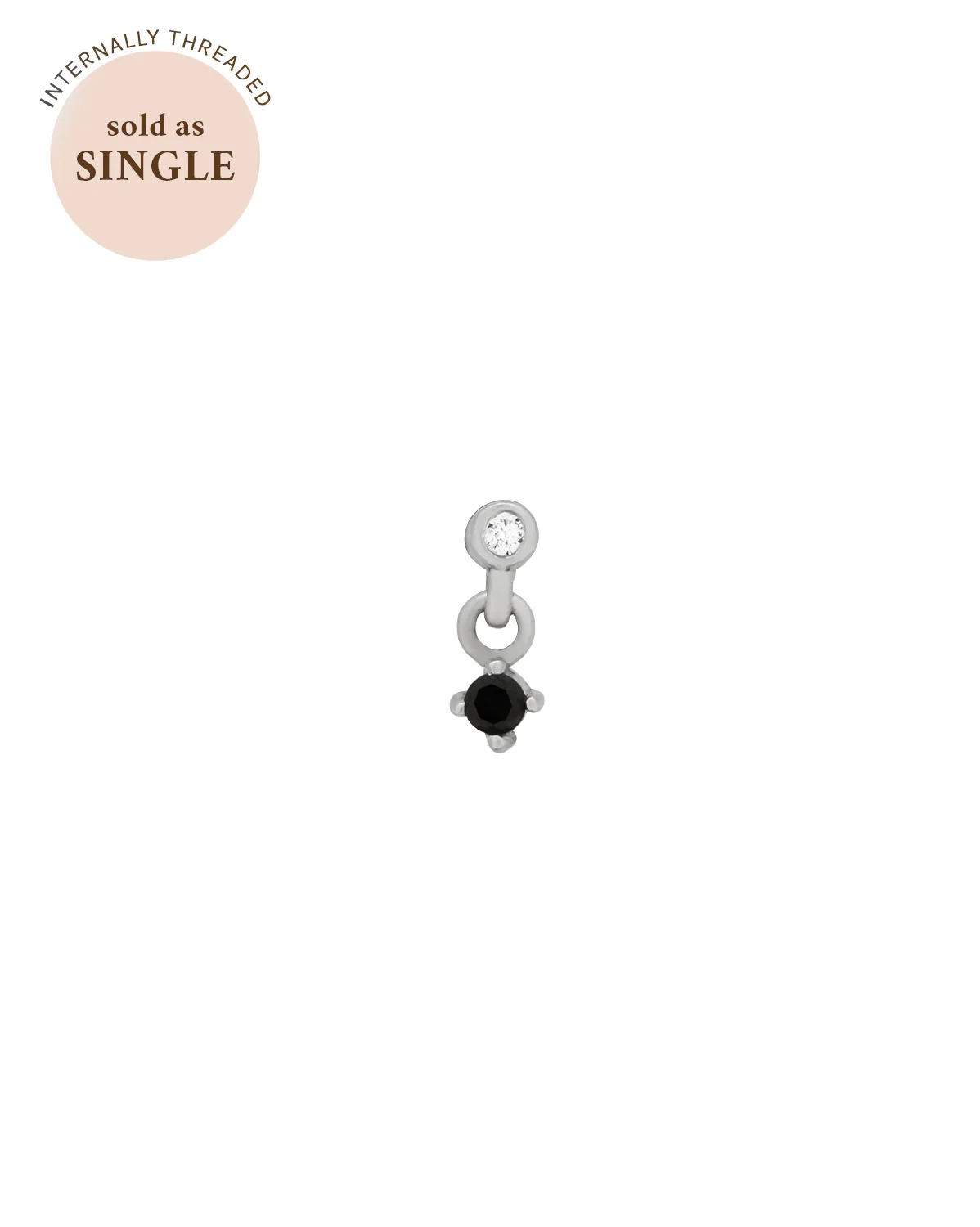 Lisa Tiny Onyx Stud - Sterling Silver - Image 7