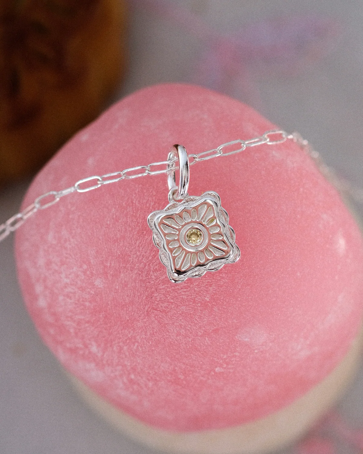 Liu Xin Square Mooncake Necklace - Sterling Silver - Image 2