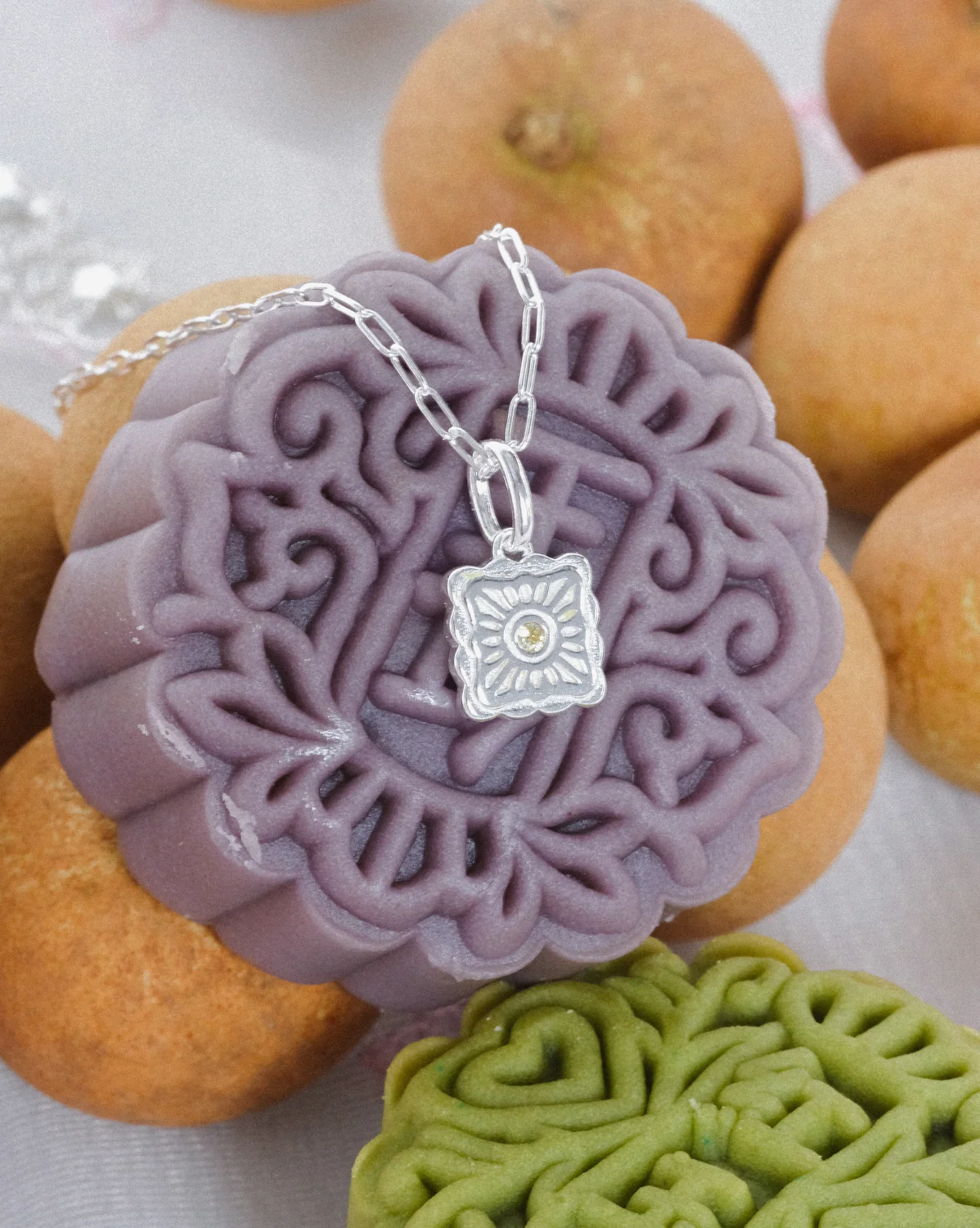 Liu Xin Square Mooncake Necklace - Sterling Silver - Image 5