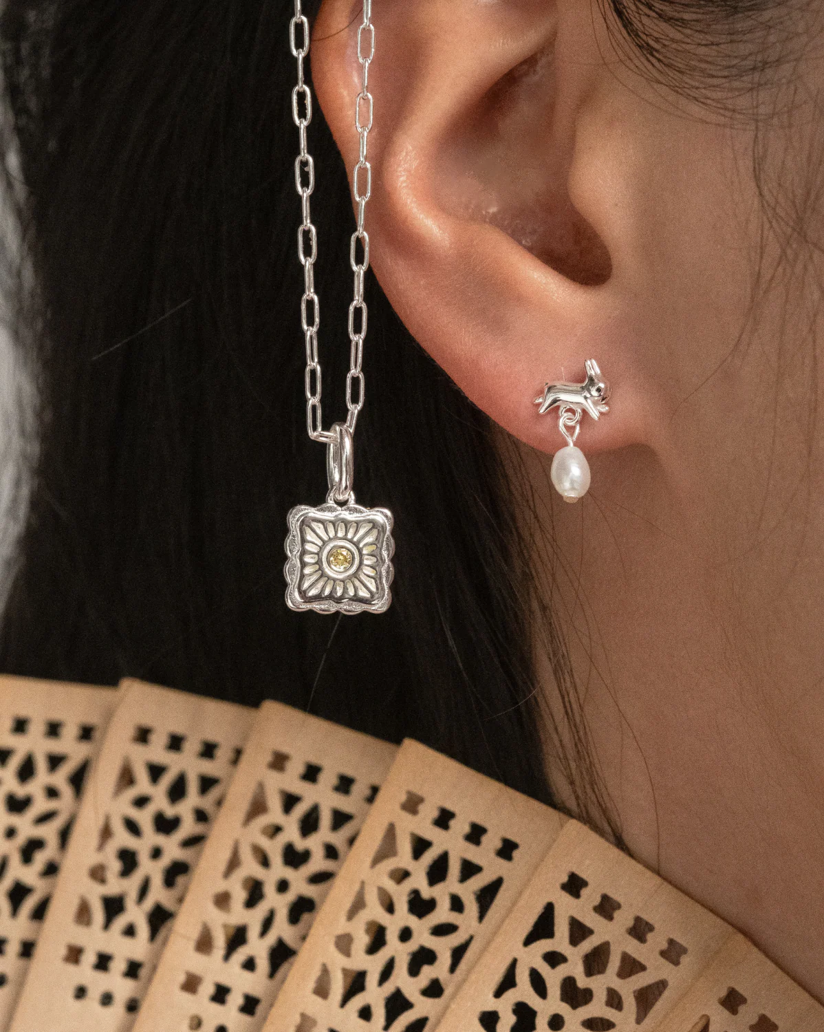 Liu Xin Square Mooncake Necklace - Sterling Silver - Image 6