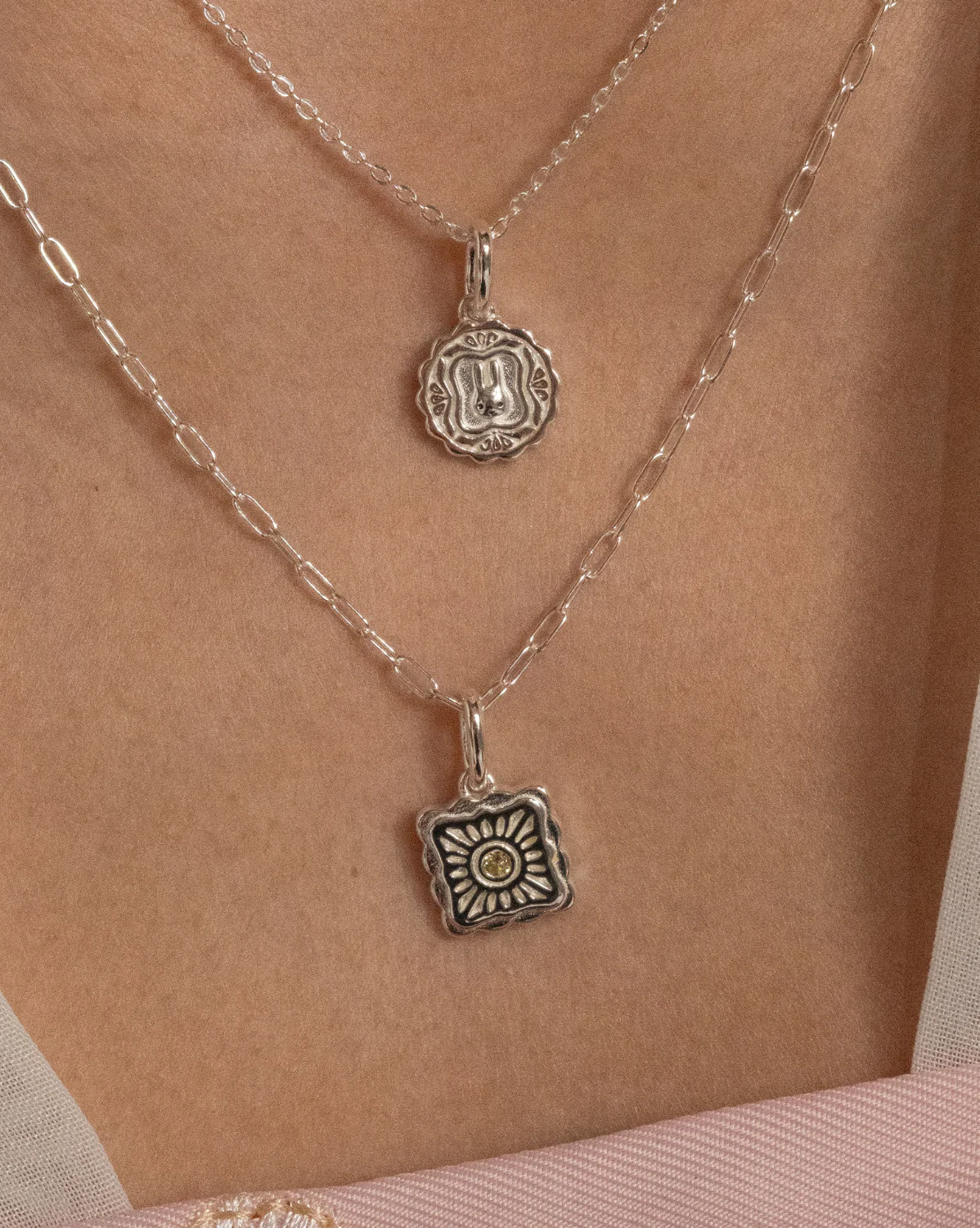 Liu Xin Square Mooncake Necklace - Sterling Silver - Image 8