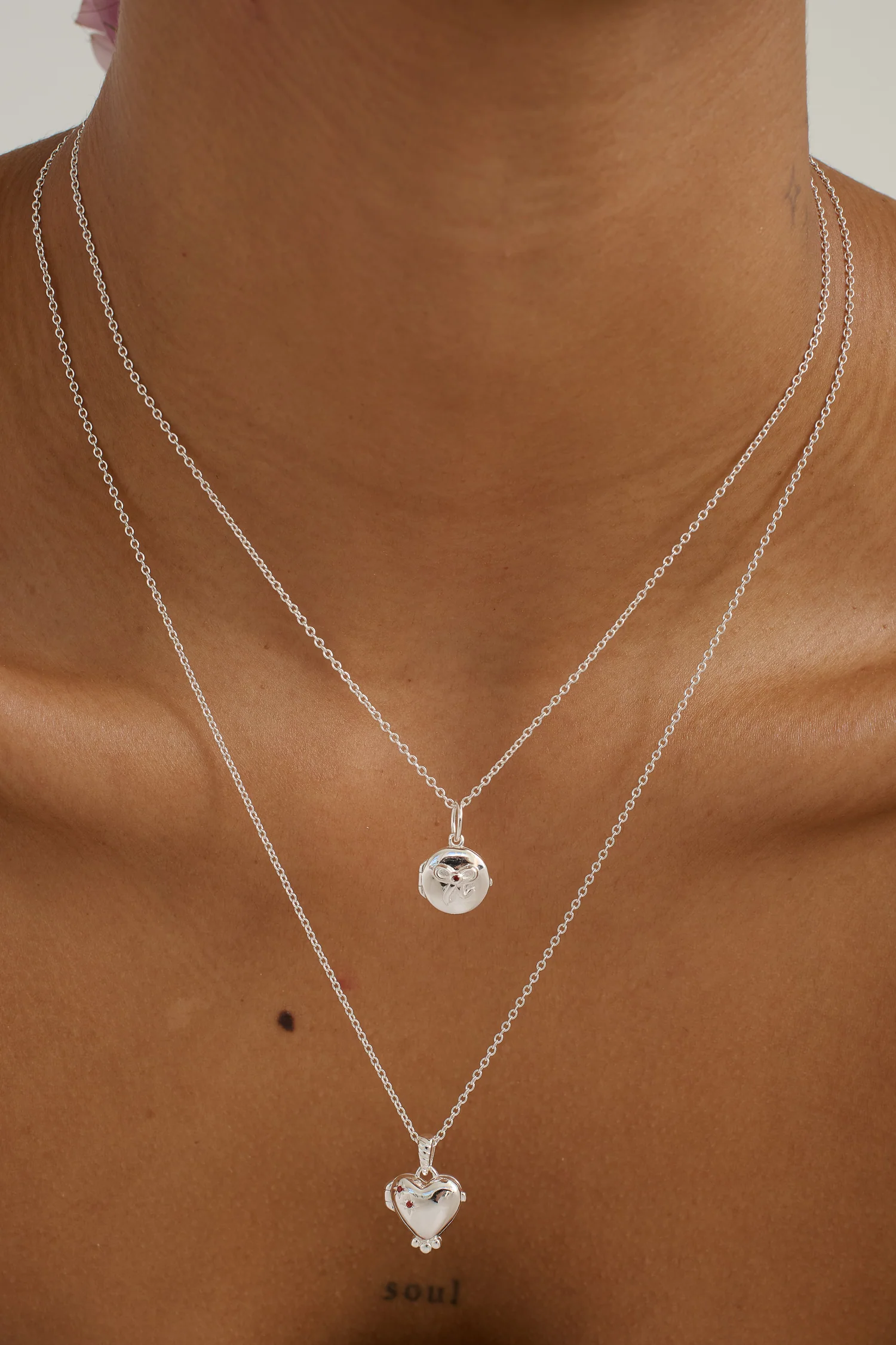 Love Heart Engravable Locket Necklace - Sterling Silver - Image 5