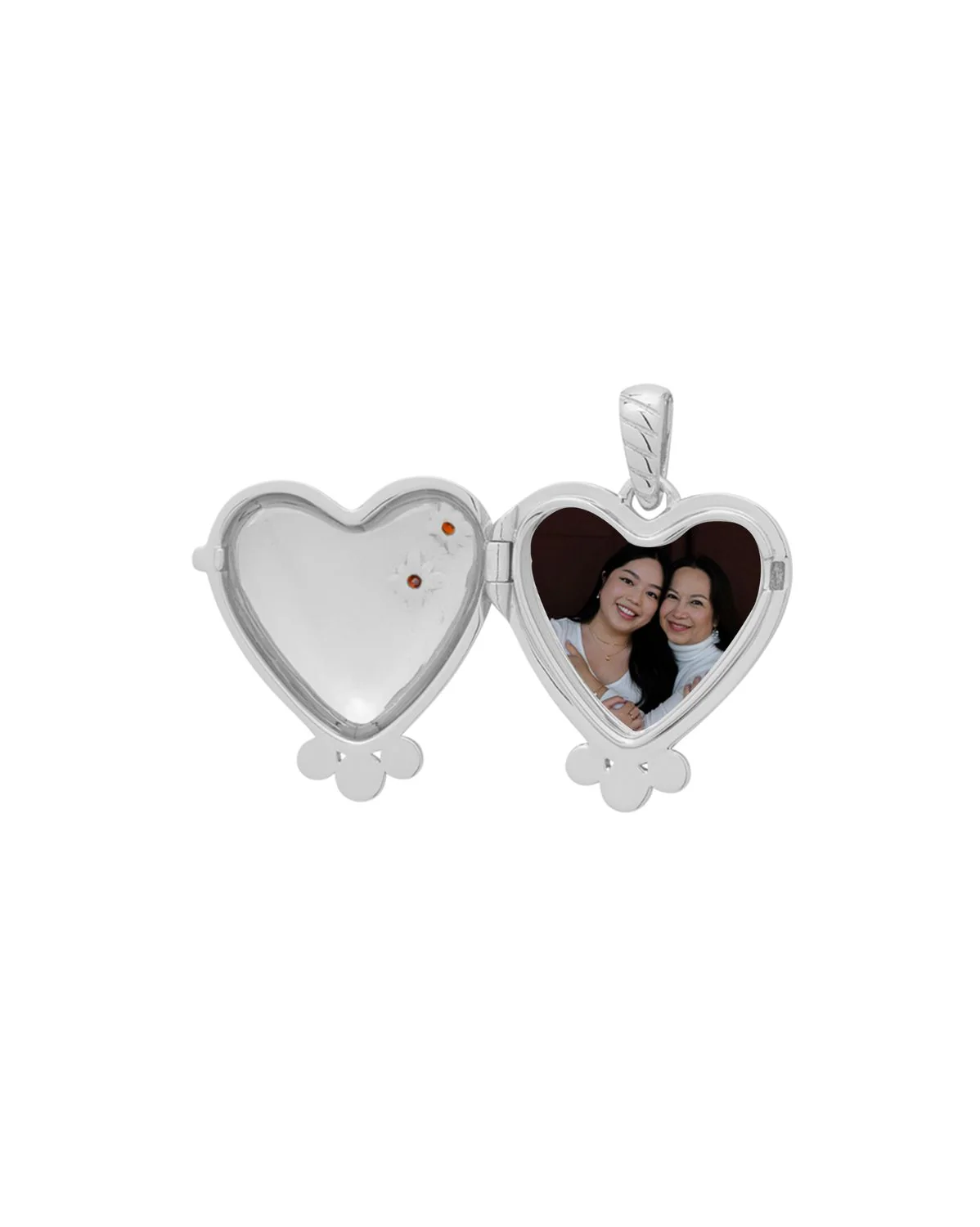 Love Heart Engravable Locket Necklace - Sterling Silver - Image 6