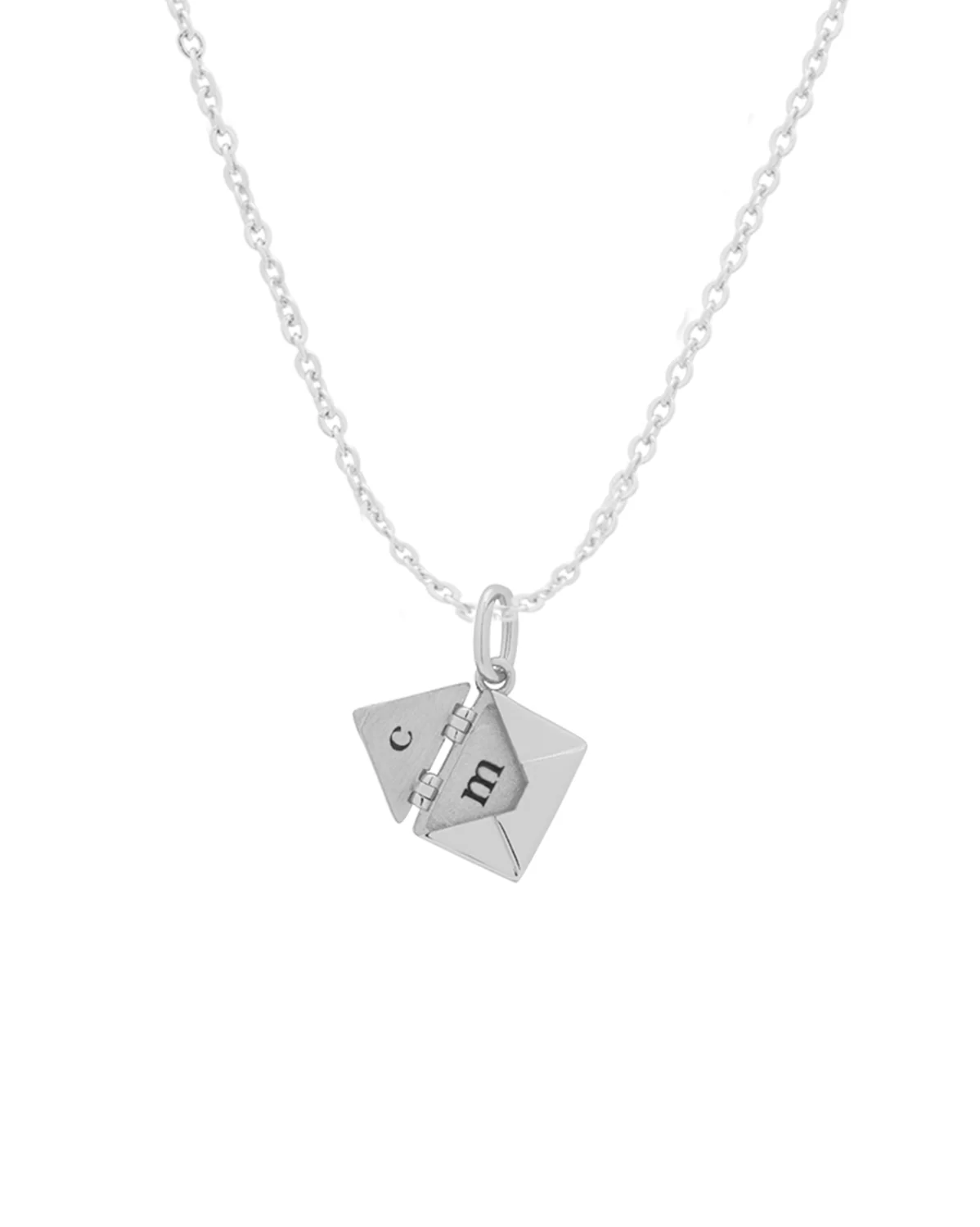 Love Letter Engraved Necklace - Sterling Silver - Image 7