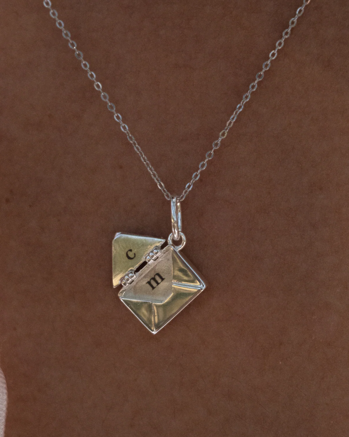 Love Letter Engraved Necklace - Sterling Silver - Image 3