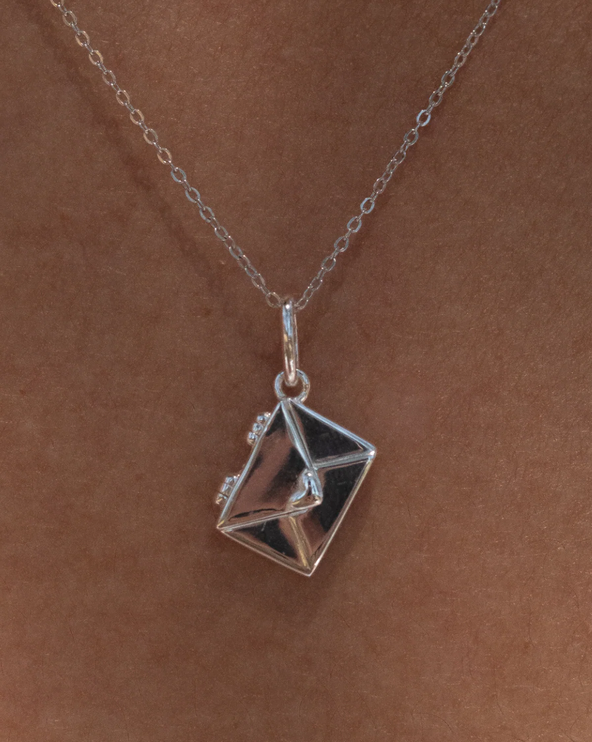 Love Letter Engraved Necklace - Sterling Silver - Image 9