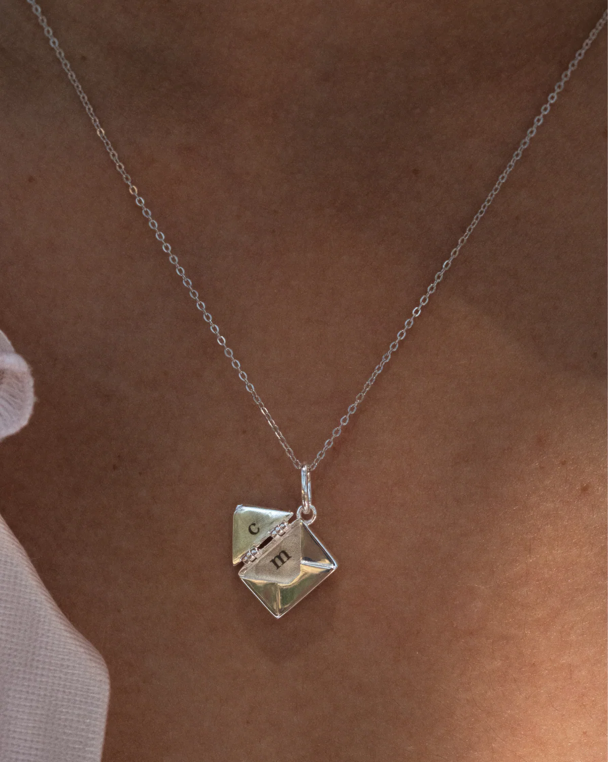 Love Letter Engraved Necklace - Sterling Silver - Image 6