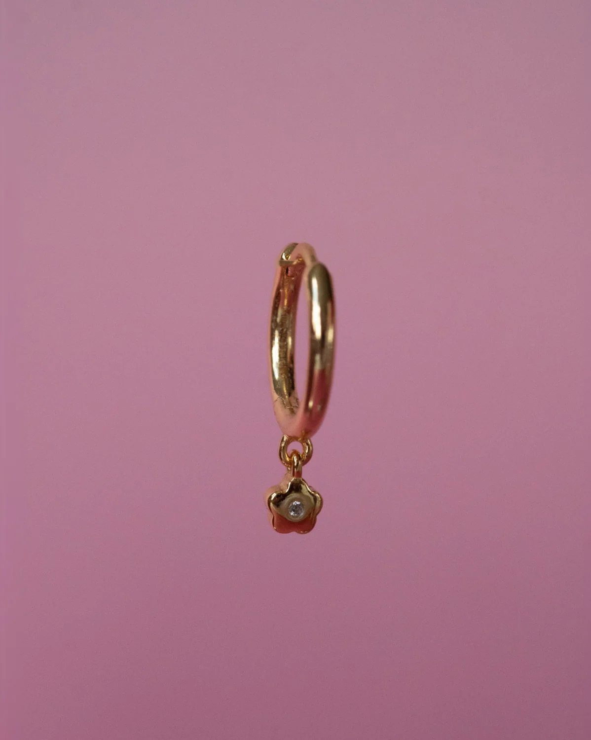 Lucille Flower Single Hoop - Image 3