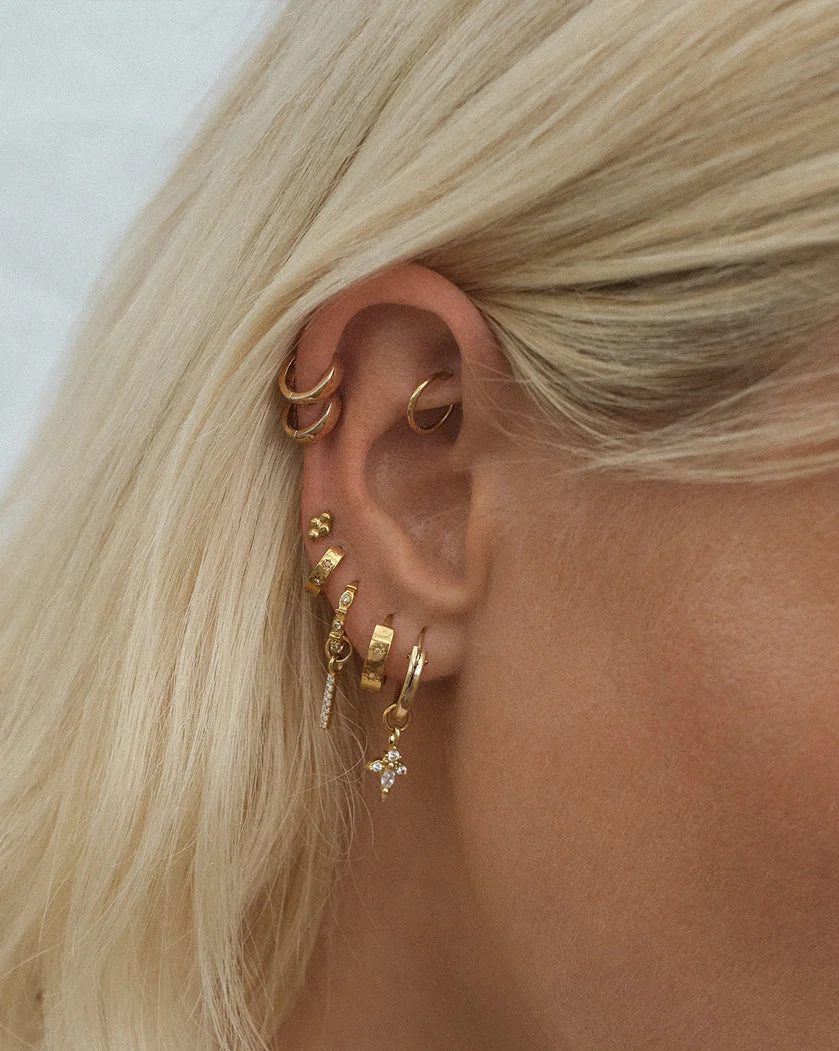 Madame Blanche Huggie Hoops - Sterling Silver - Image 10