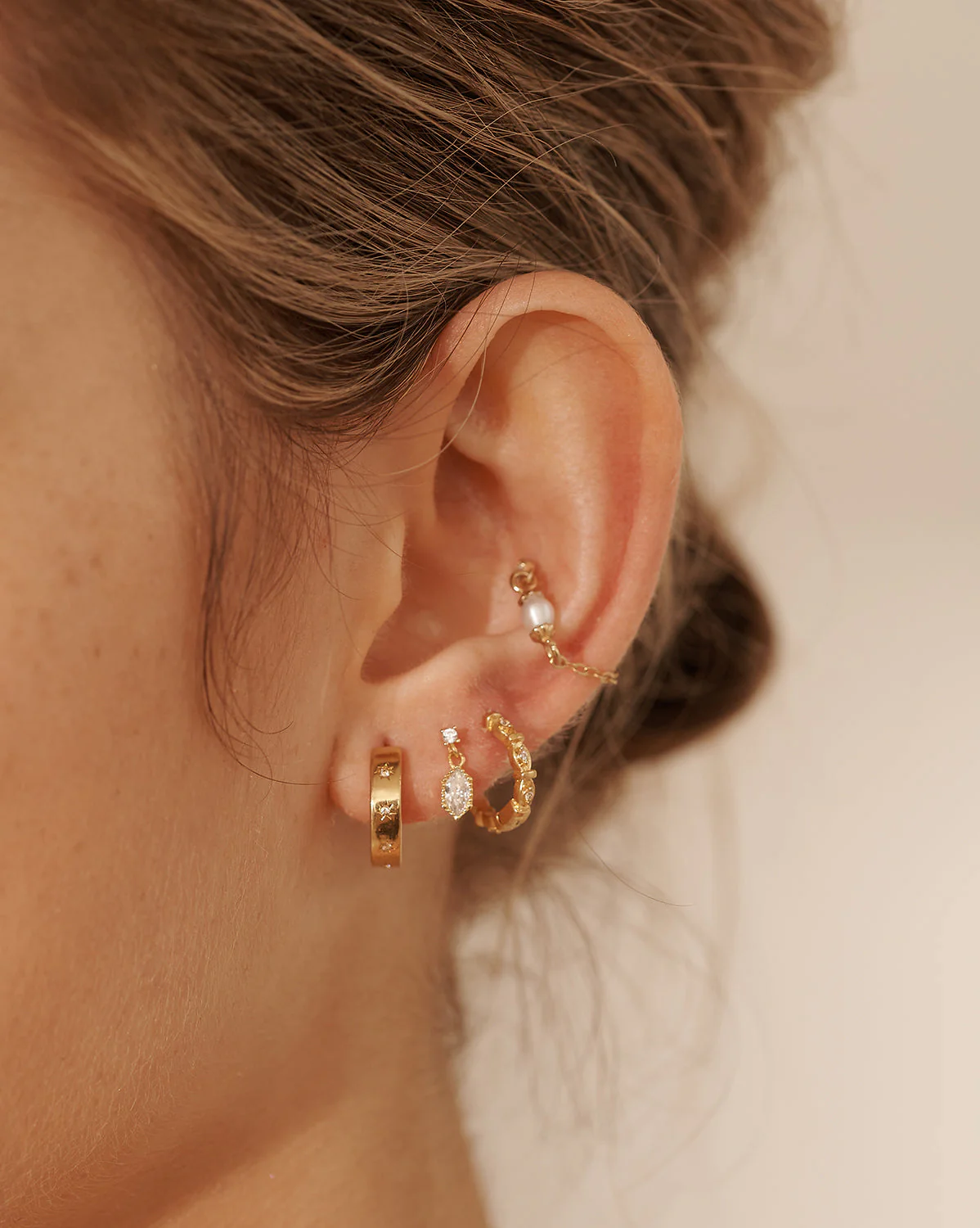 Madame Blanche Huggie Hoops - Sterling Silver - Image 3