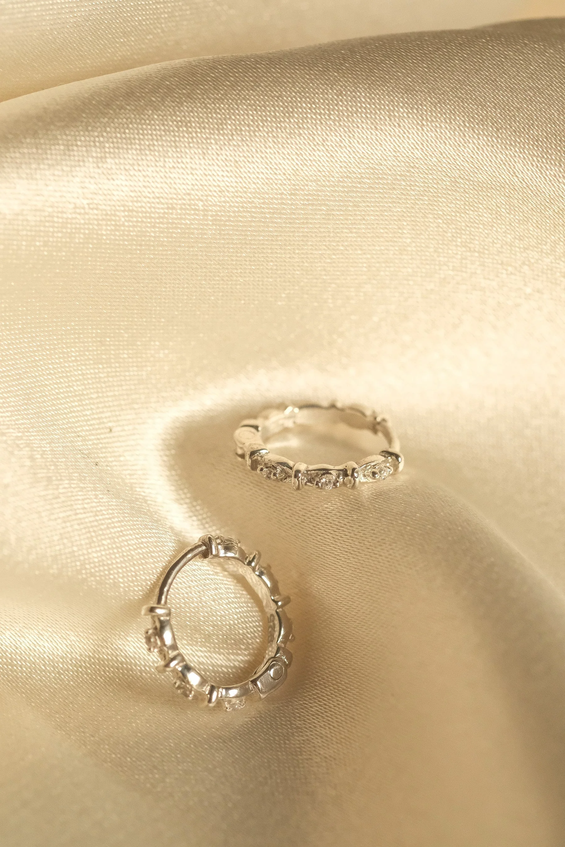 Madame Blanche Huggie Hoops - Sterling Silver - Image 4