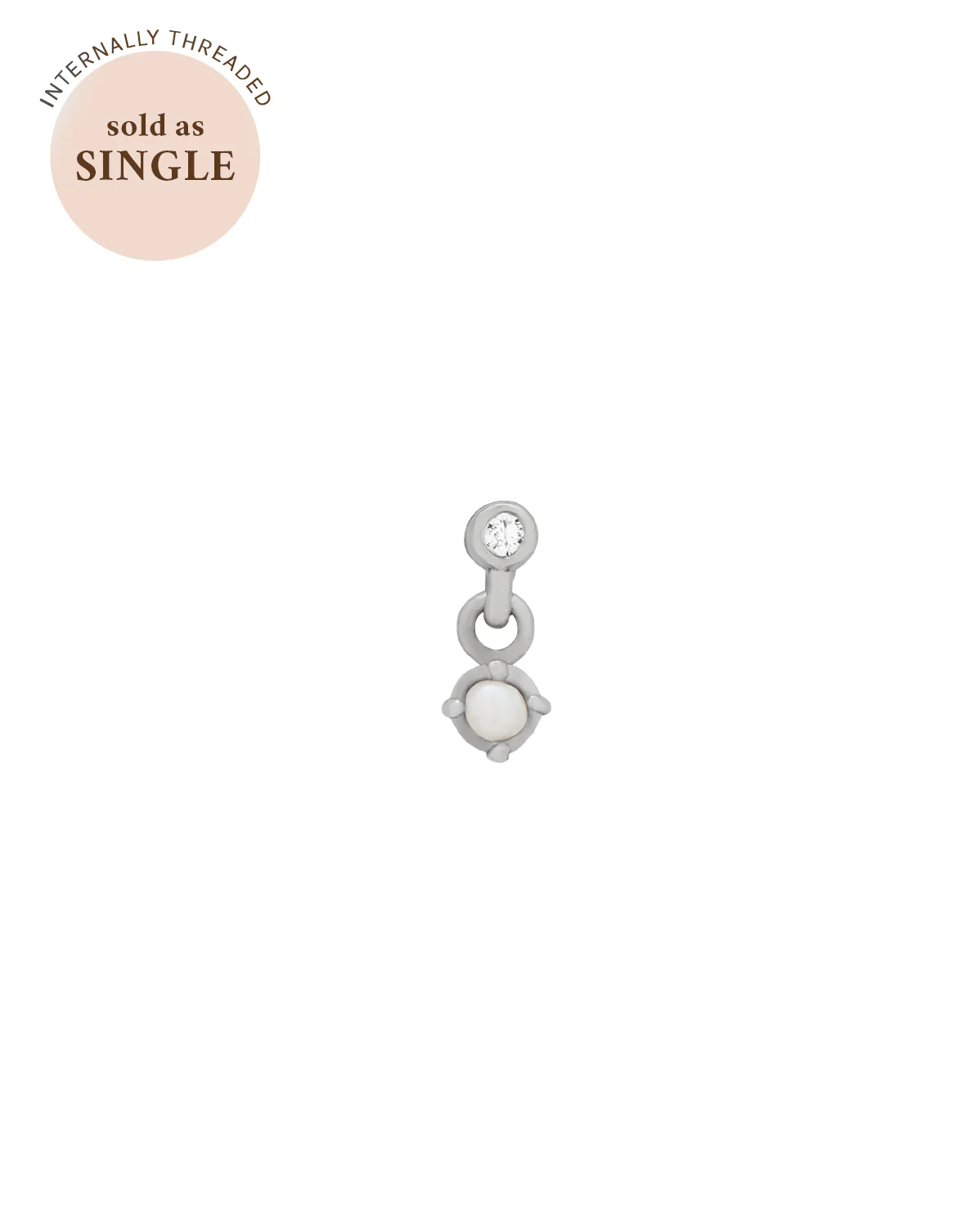 Madonna Tiny Pearl Stud - Sterling Silver - Image 7