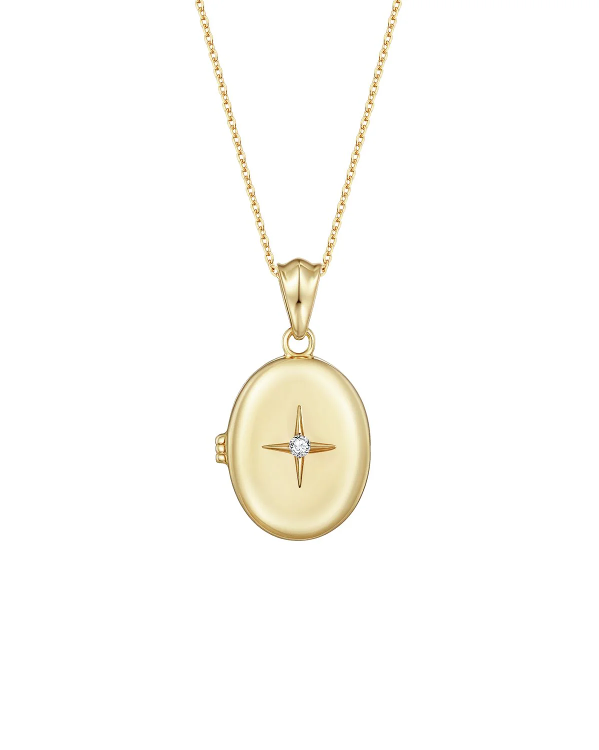 Maeve Oval Engravable Locket Necklace