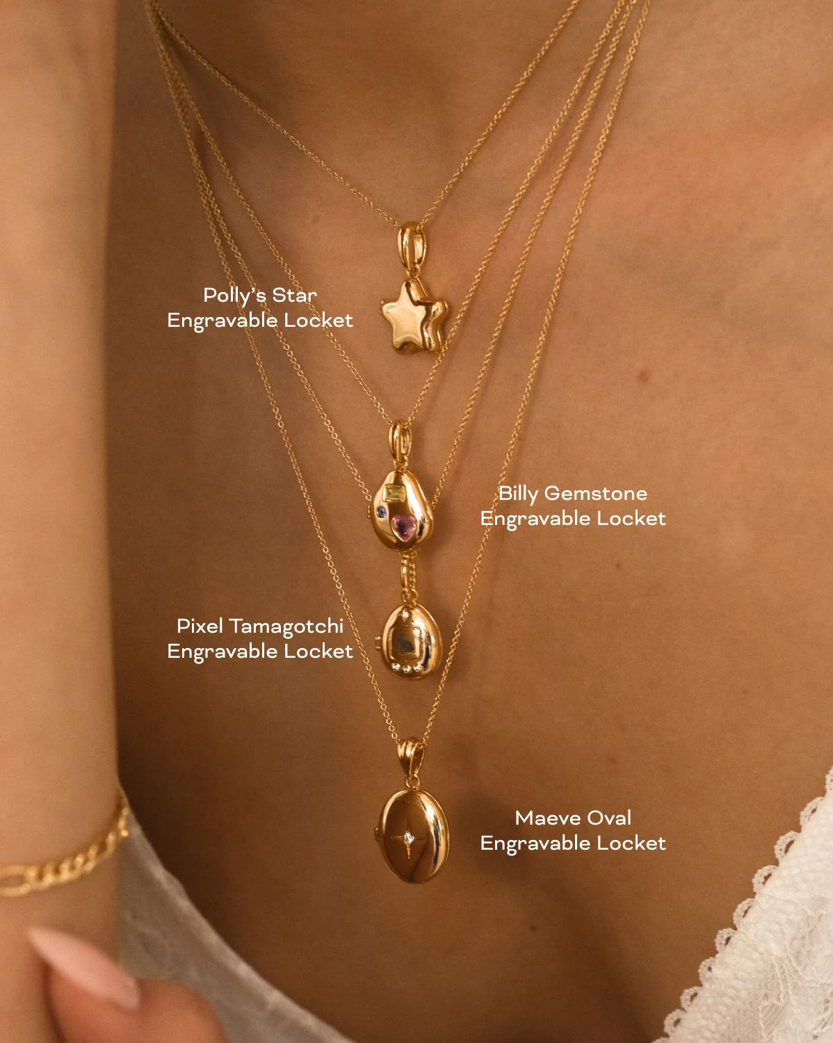 Maeve Oval Engravable Locket Necklace - Image 9