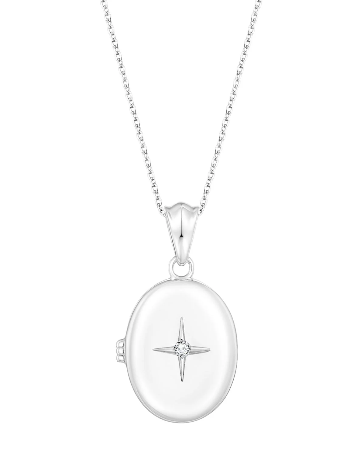 Maeve Oval Engravable Locket Necklace - Sterling Silver - Image 10