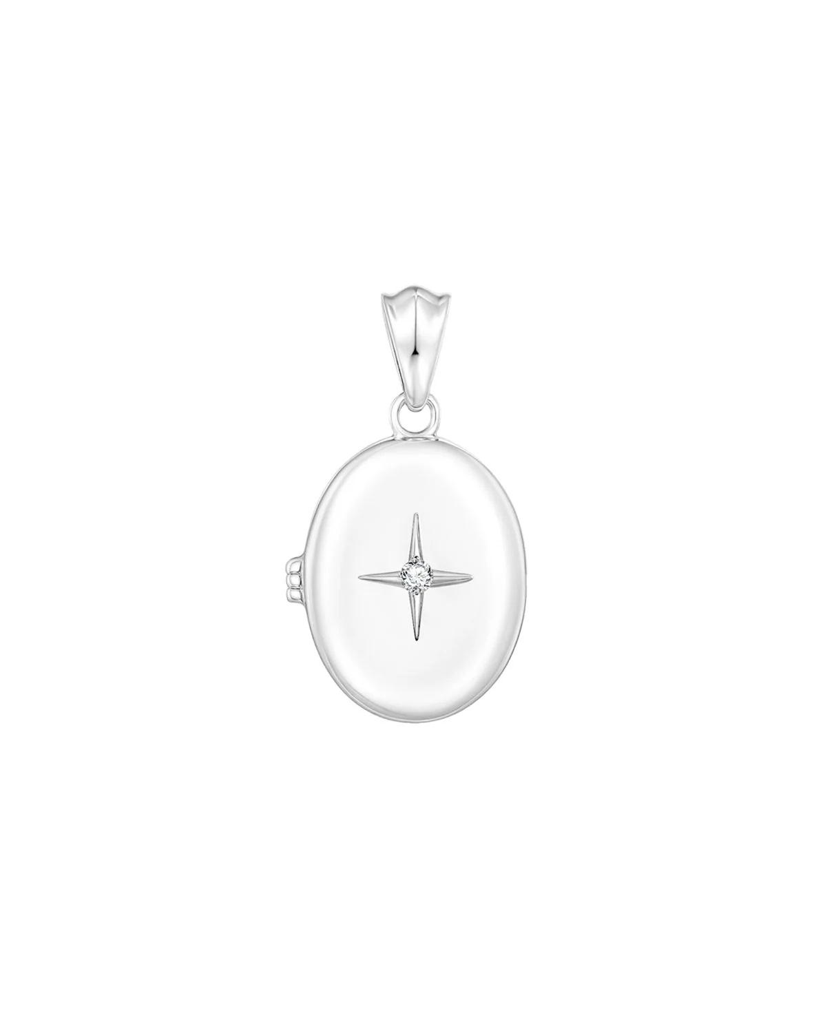 Maeve Oval Engravable Locket Necklace - Sterling Silver - Image 11