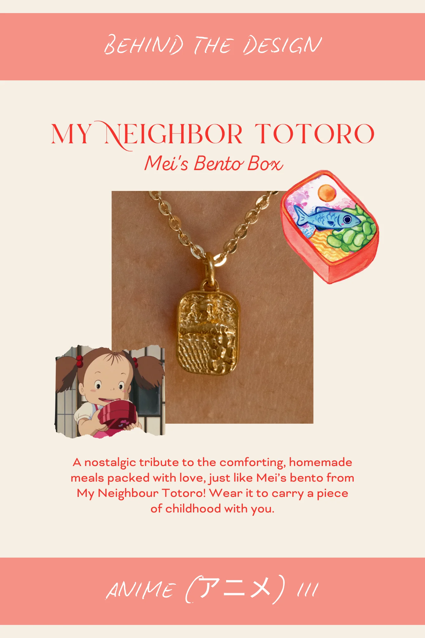 Solid Gold Mei’s Bento Box Pendant - Image 7