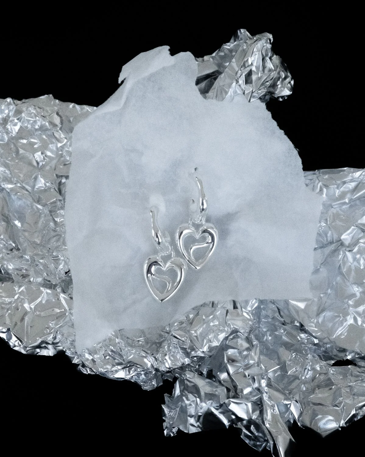 Mika Cosmic Heart Hoops - Sterling Silver - Image 3