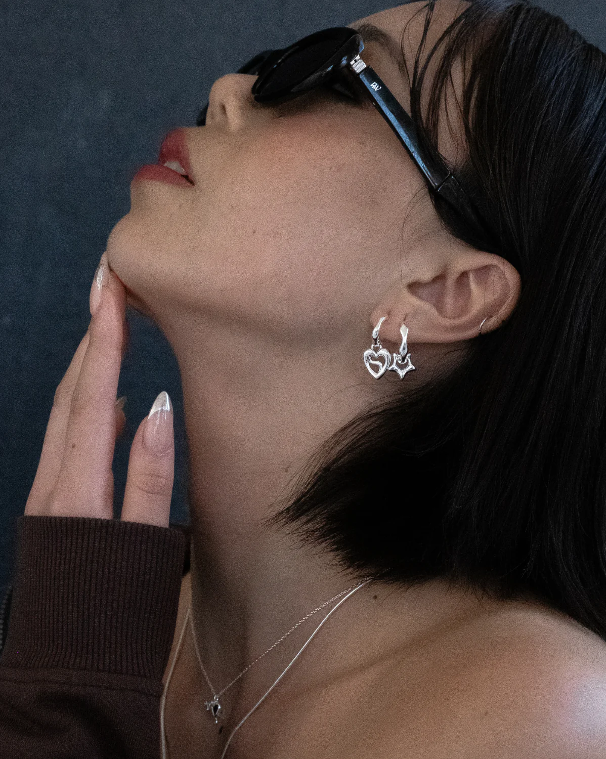 Mika Cosmic Heart Hoops - Sterling Silver - Image 6